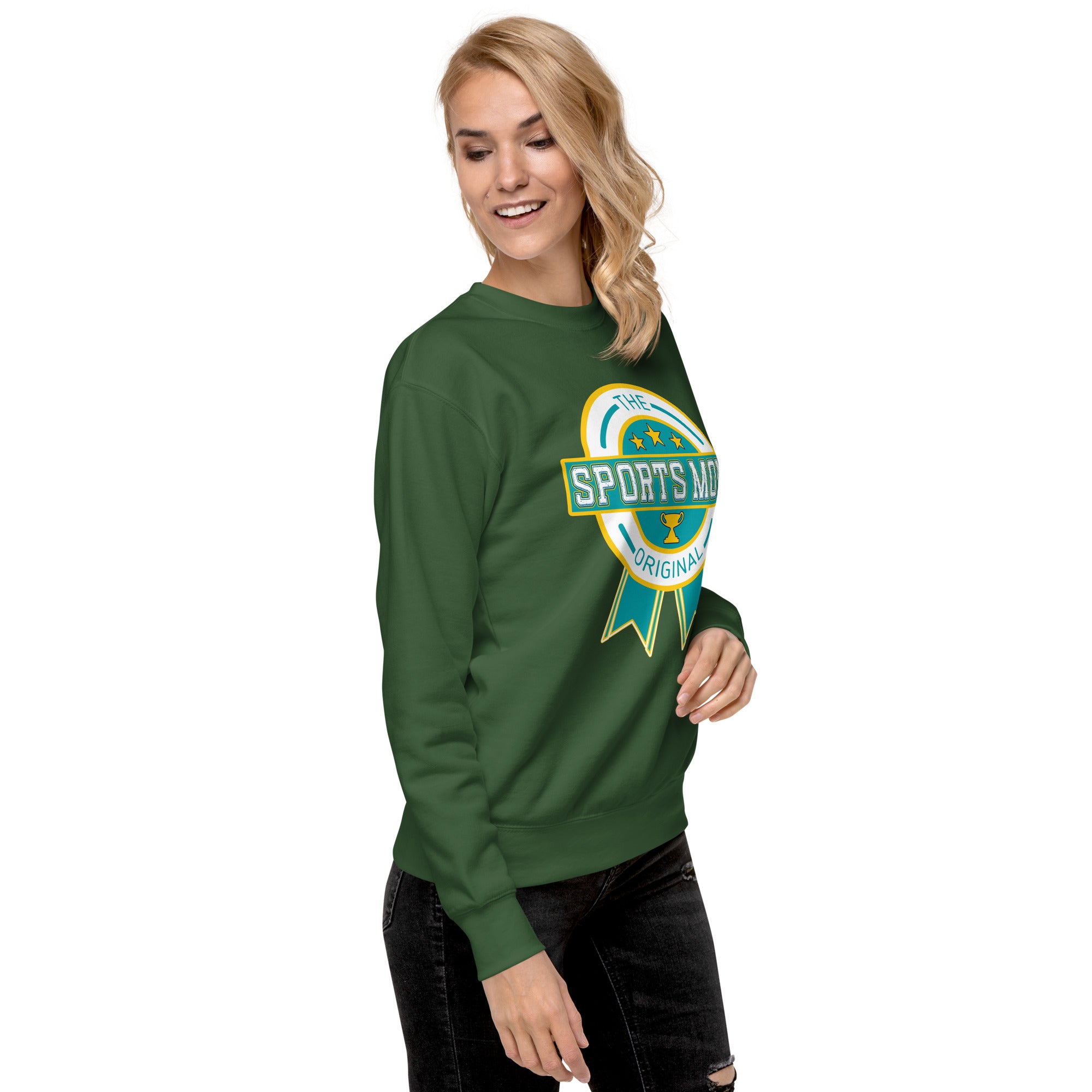 The Original Sports Mom Comfort Crew Sweatshirt Forest Green | The Original Sports Mom