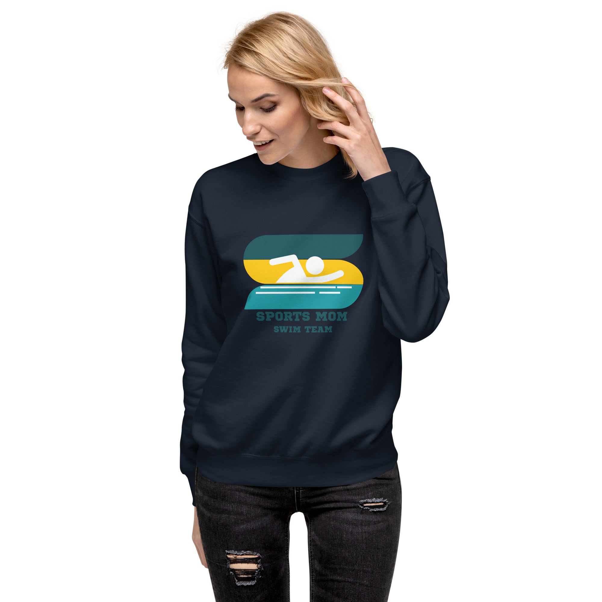 The Original Sports Mom Swim Team Women's Premium Sweatshirt