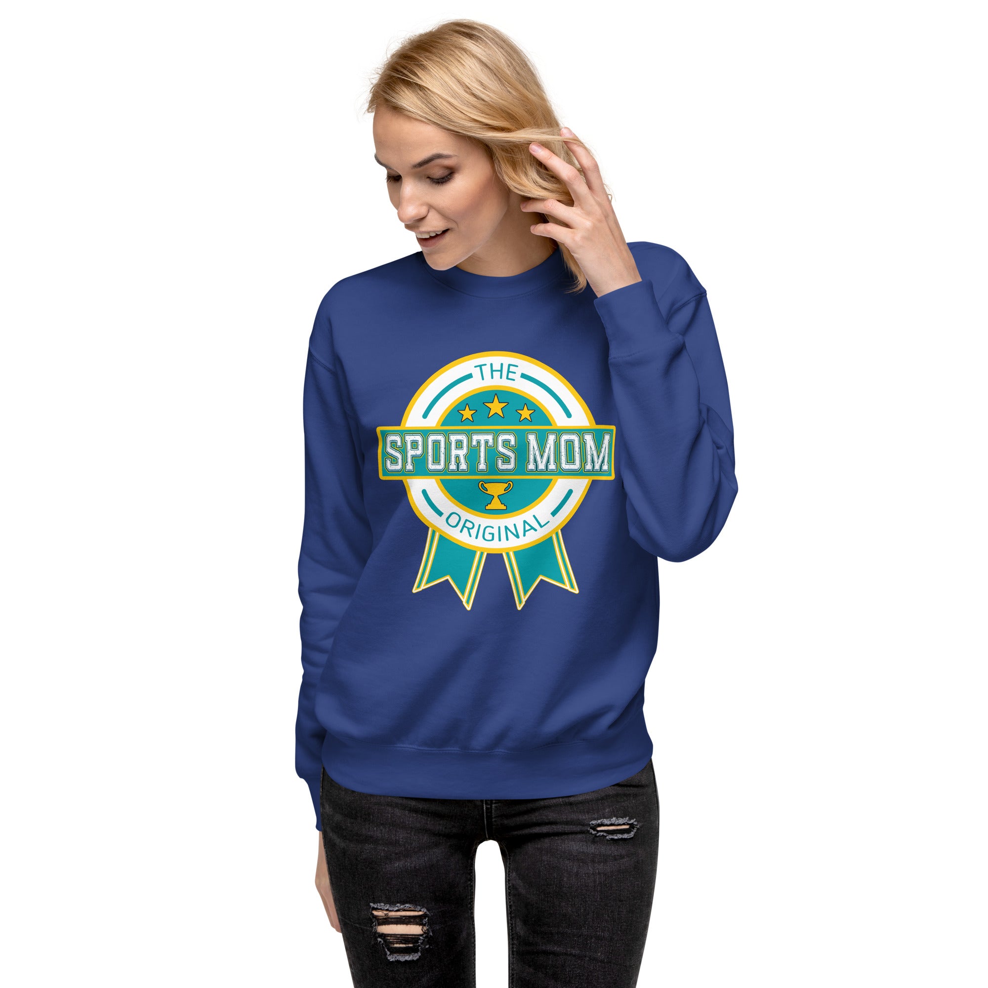 The Original Sports Mom Comfort Crew Sweatshirt Team Royal | The Original Sports Mom