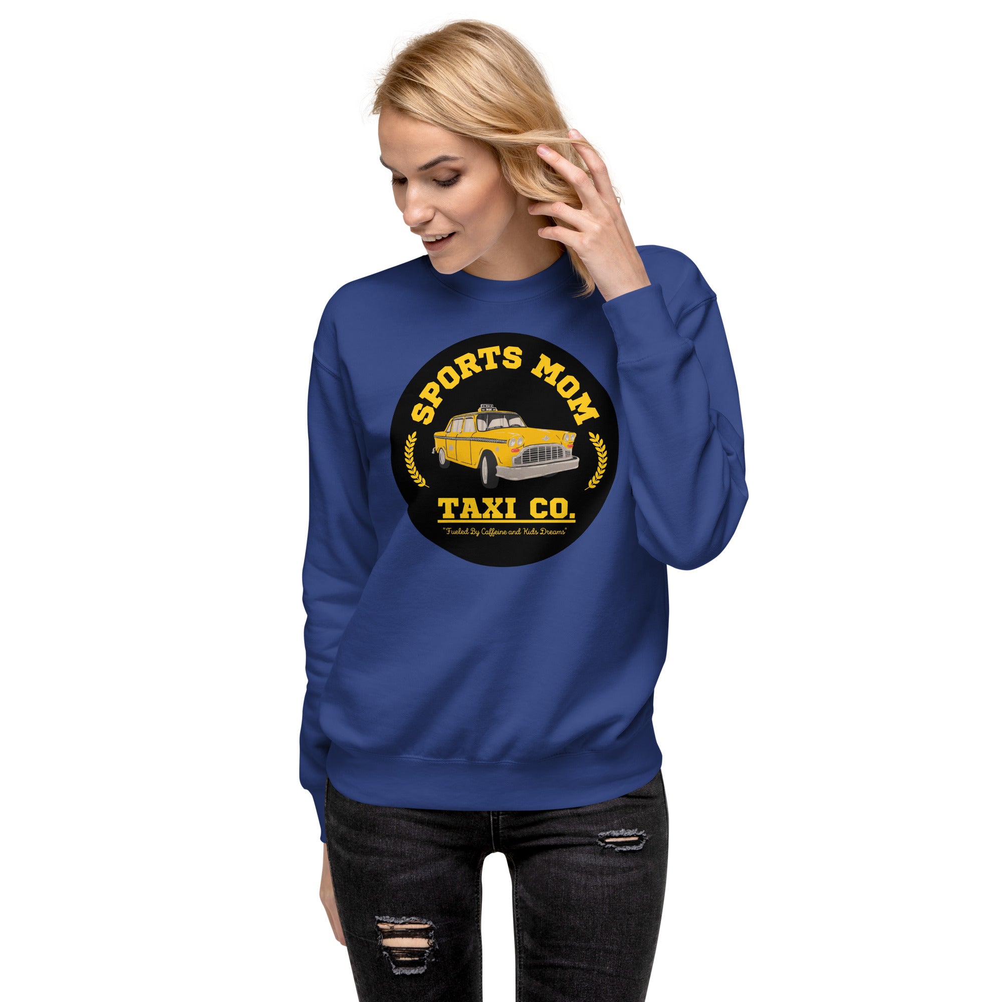 The Sports Mom Taxi Co. Original Premium Sweatshirt Team Royal | The Original Sports Mom