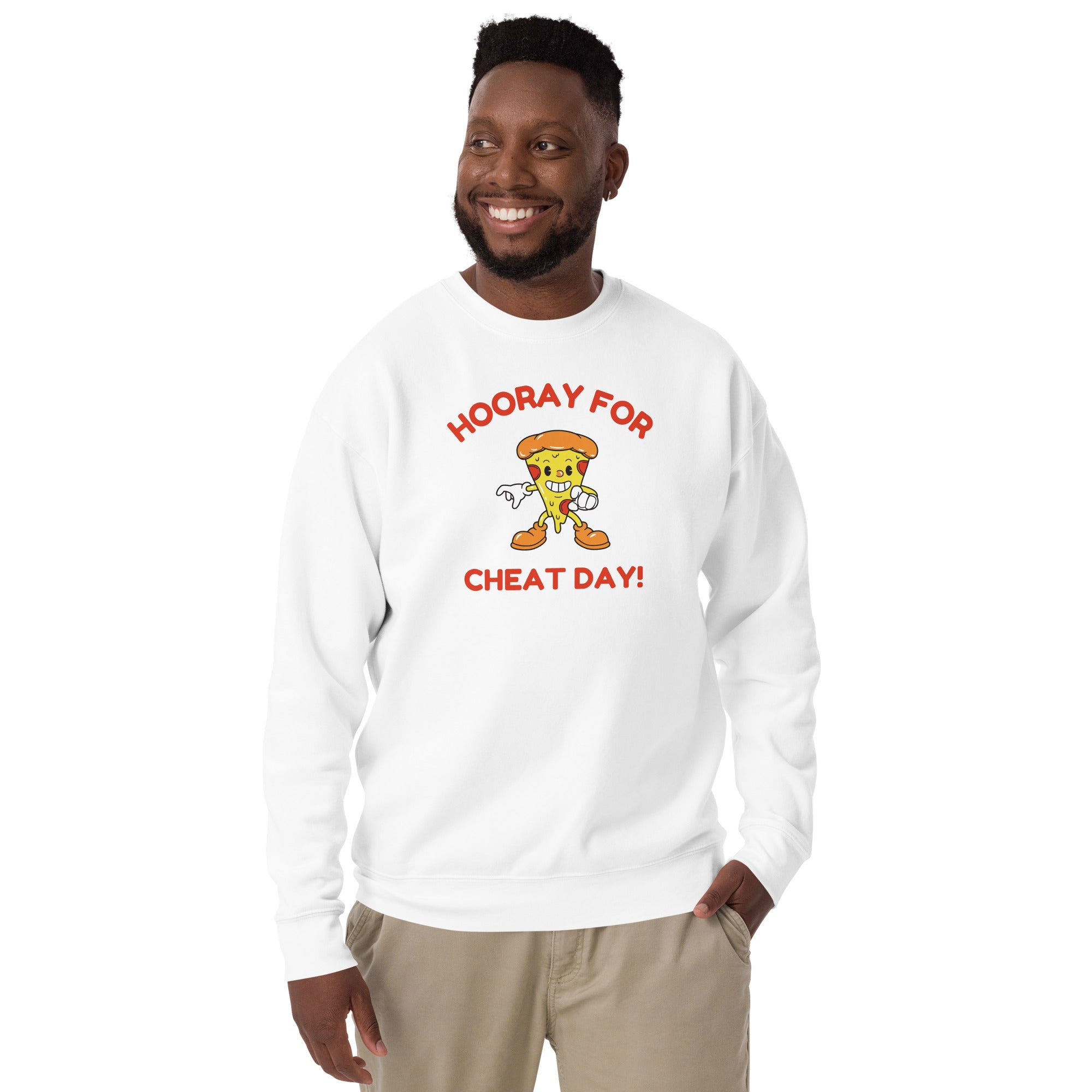 Hooray For Cheat Day! Men's Heavy Crew Sweatshirt