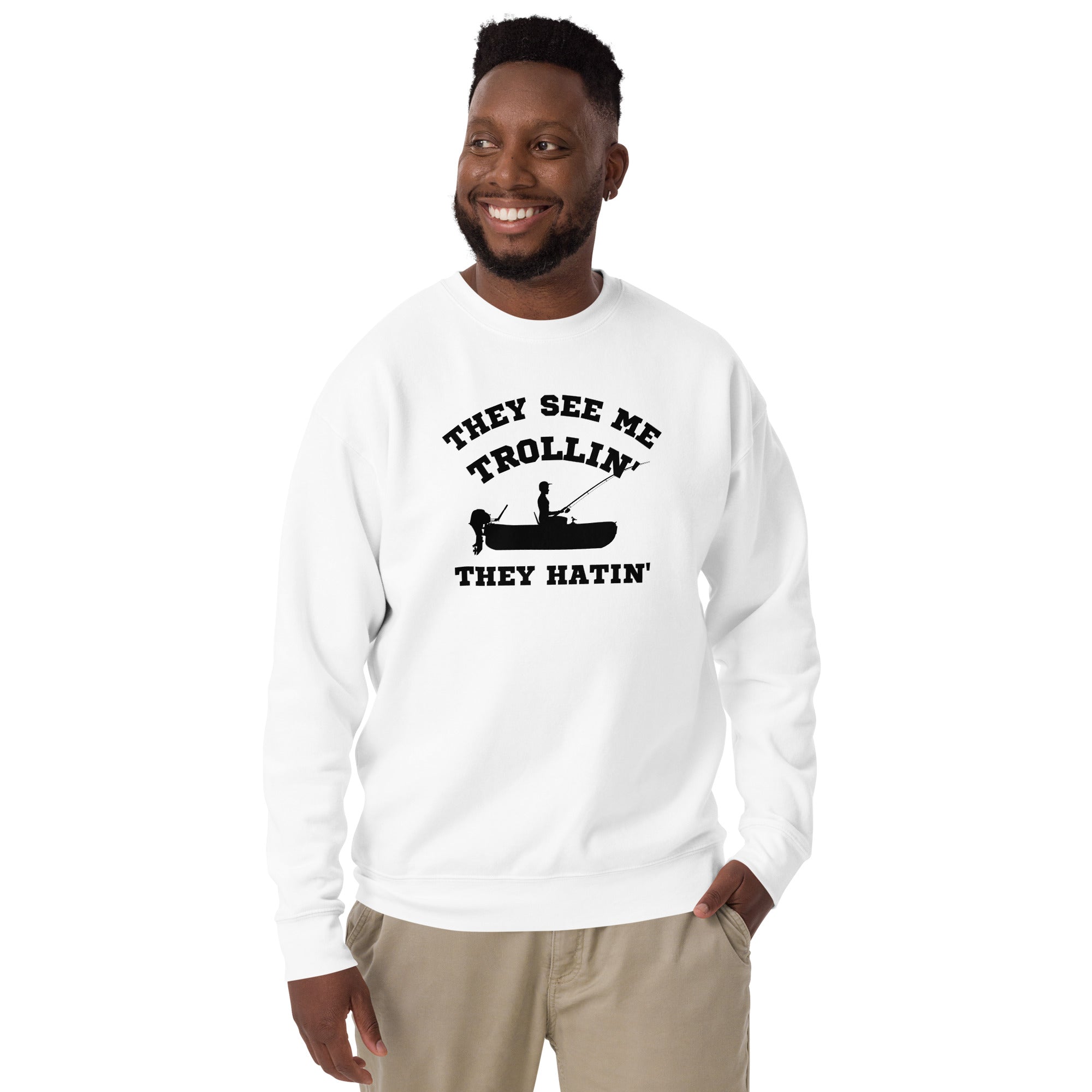 They See Me Trollin' Men's Heavy Crew Sweatshirt