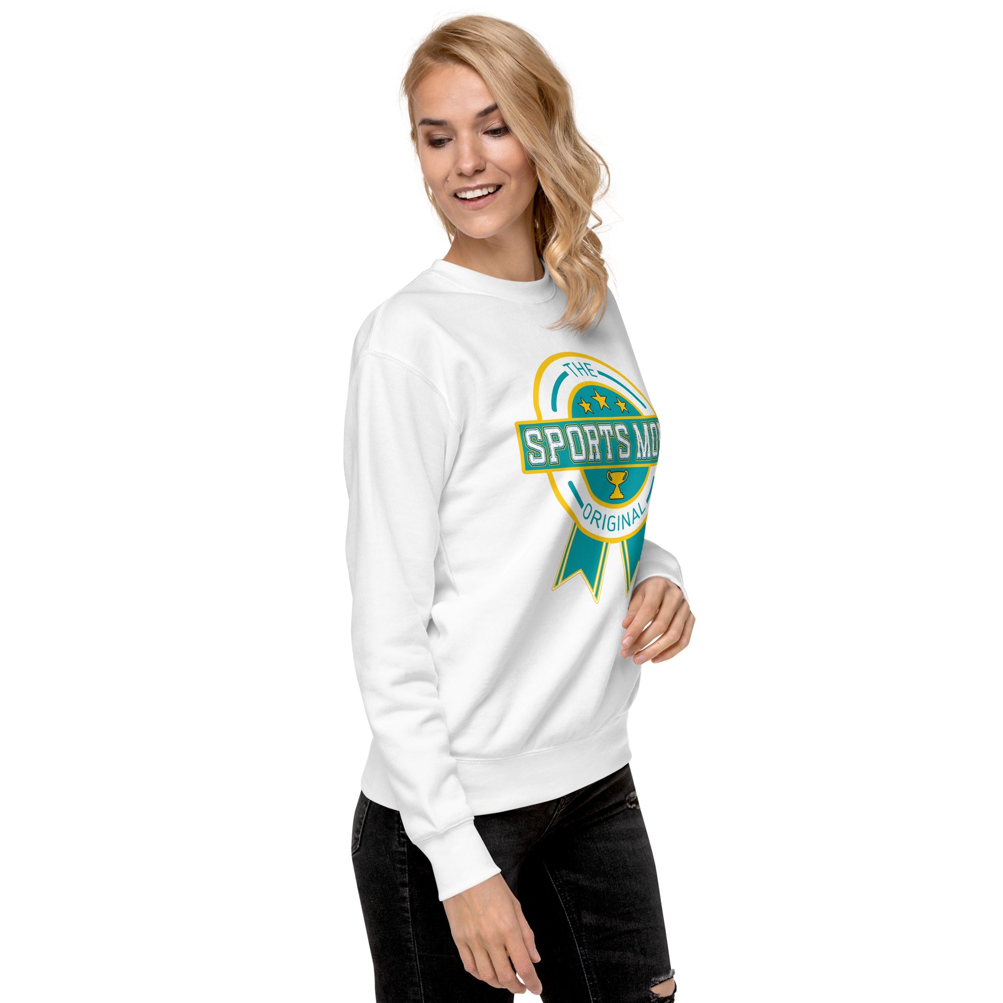 The Original Sports Mom Comfort Crew Sweatshirt White | The Original Sports Mom