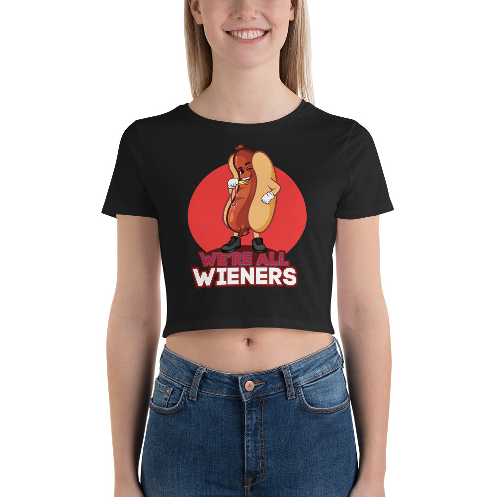 We're All Wieners Pro Crop Tee - Red
