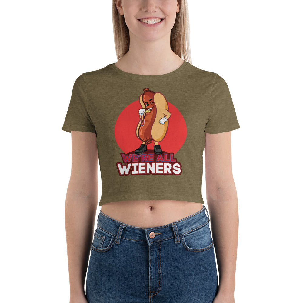 We're All Wieners Pro Crop Tee - Red