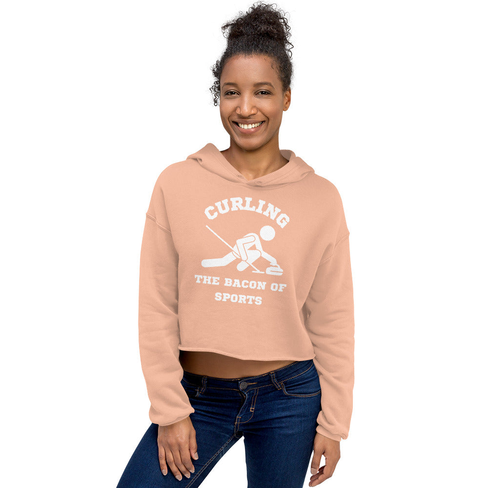 Curling The Bacon Of Sports Women's Crop Hoodie