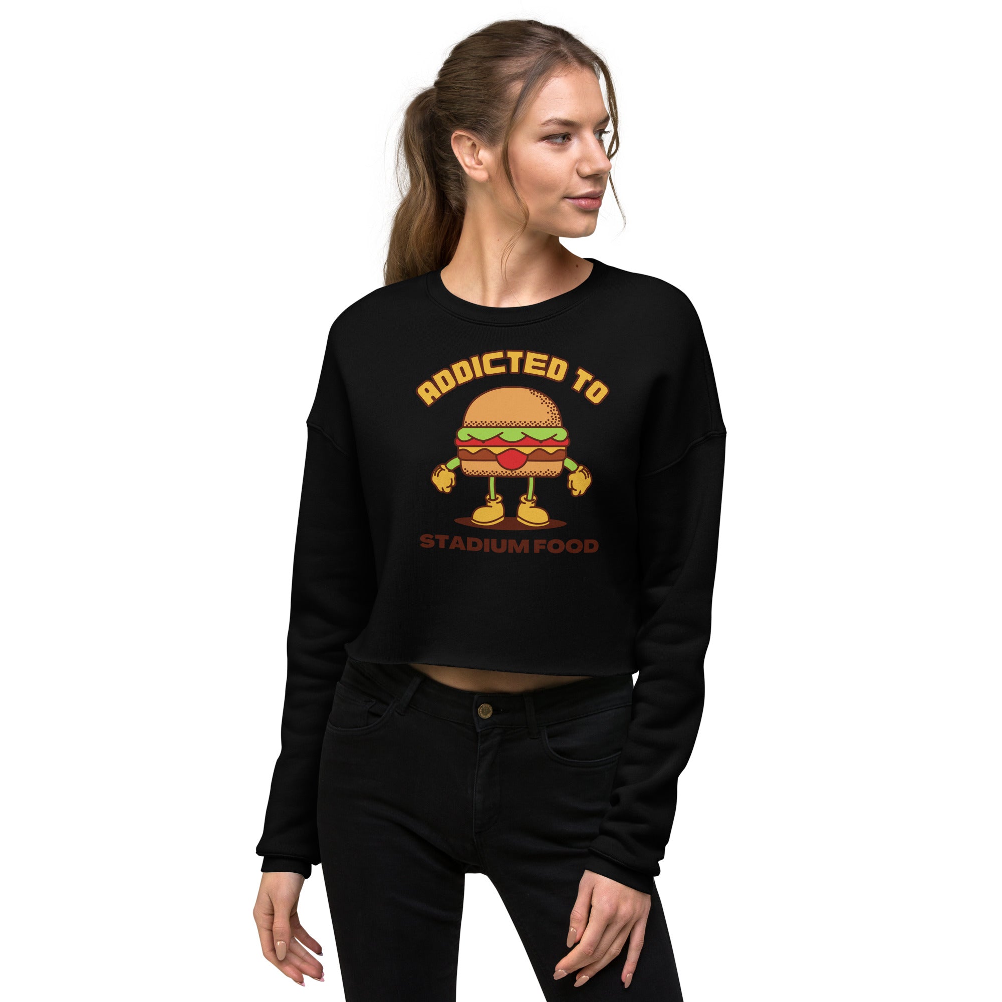 Addicted To Stadium Food Women's Crop Sweatshirt