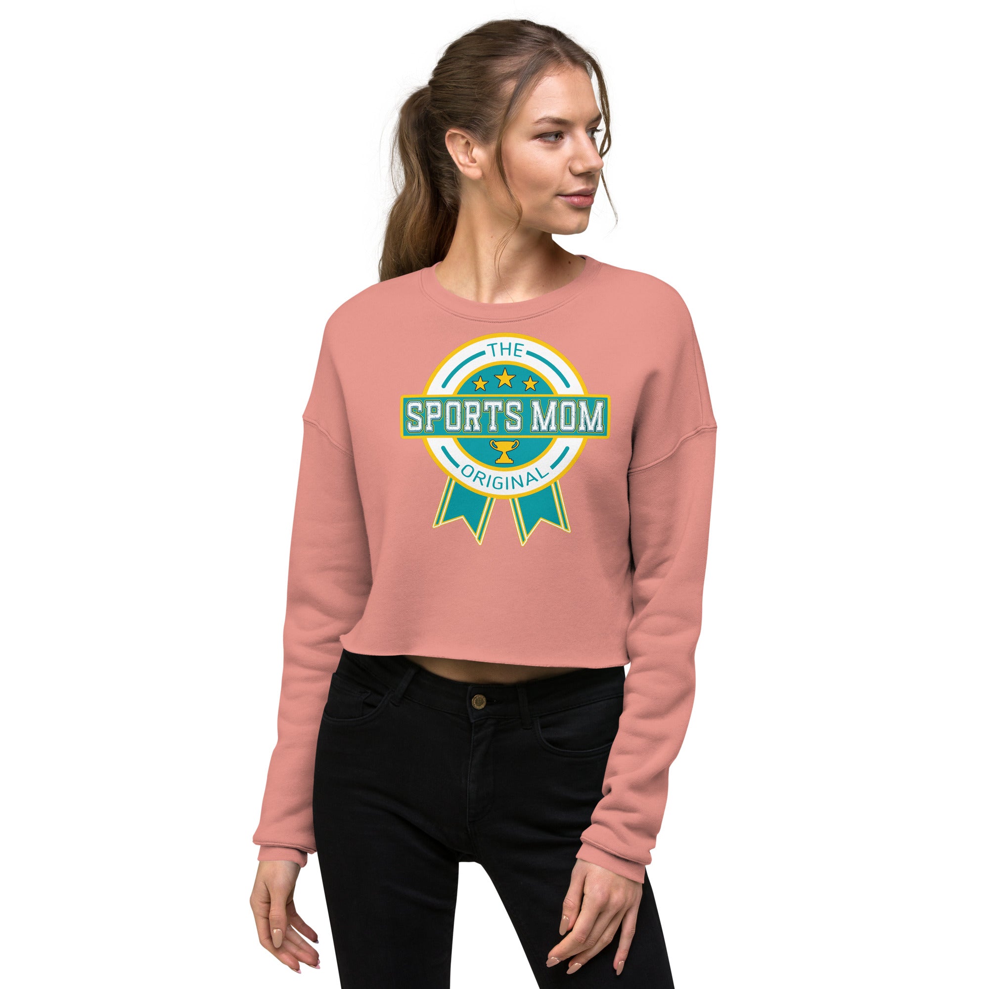 The Original Sports Mom Crop Sweatshirt Mauve | The Original Sports Mom