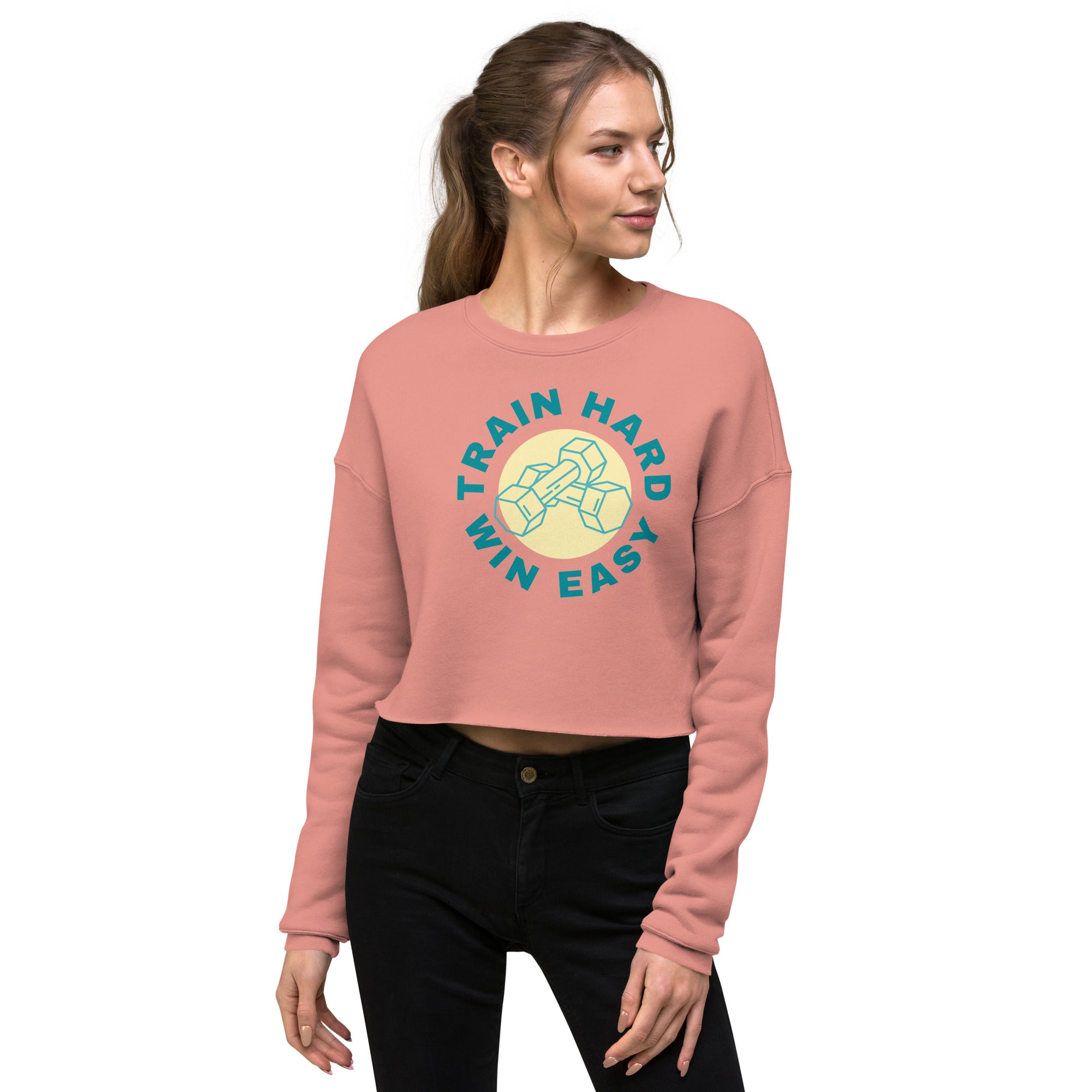 Train Hard Win Easy Women's Crop Sweatshirt