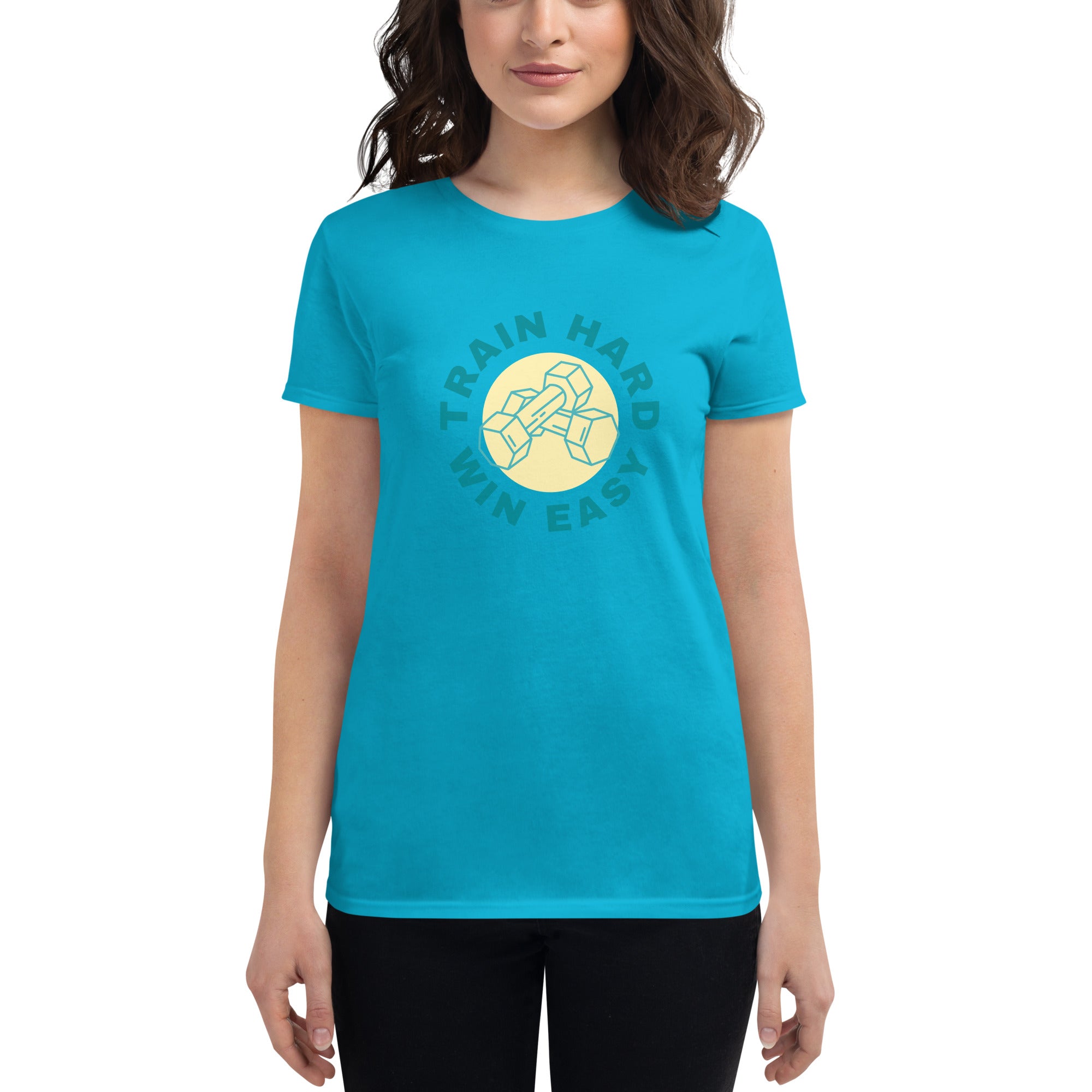 Train Hard Win Easy Women's Fitted T-Shirt