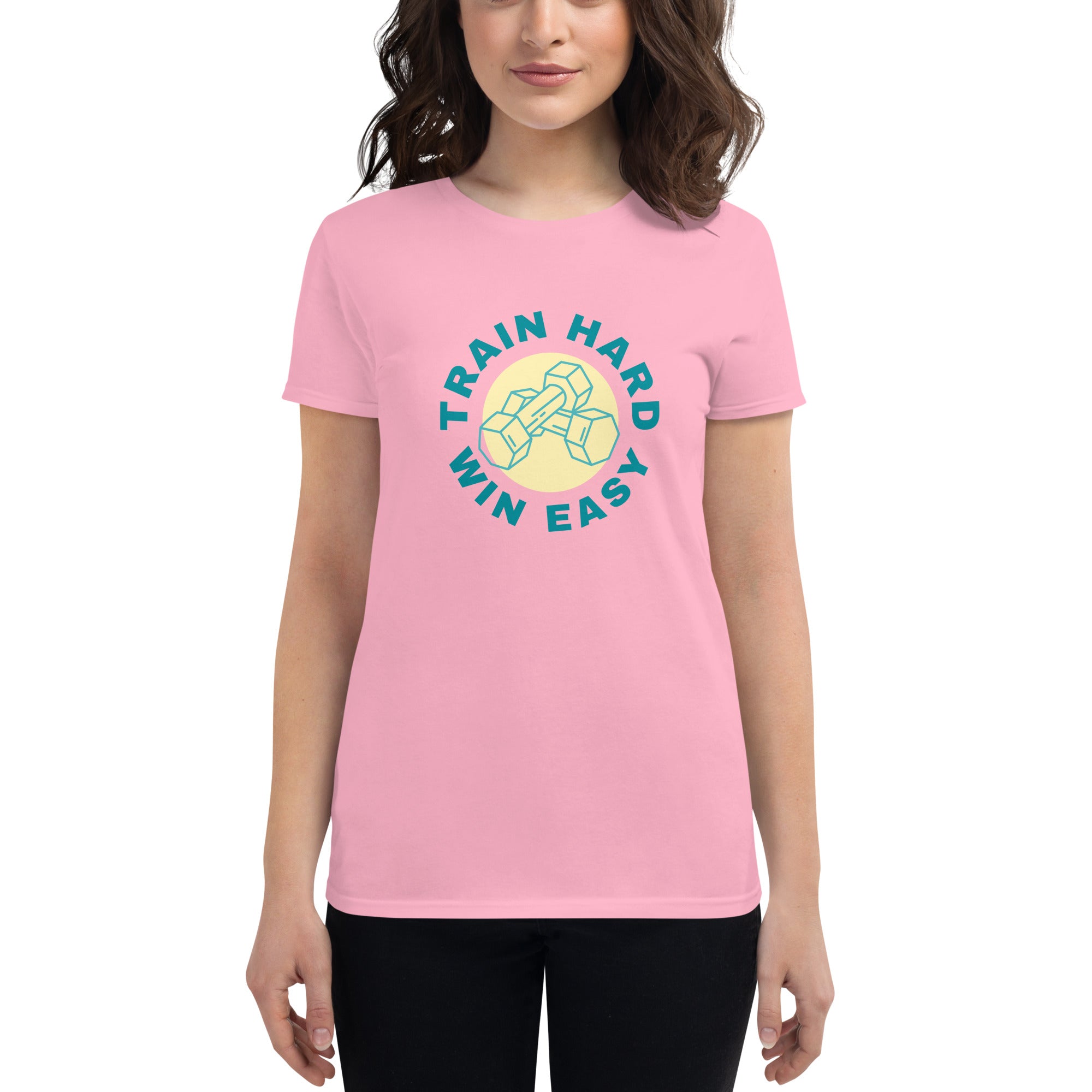 Train Hard Win Easy Women's Fitted T-Shirt