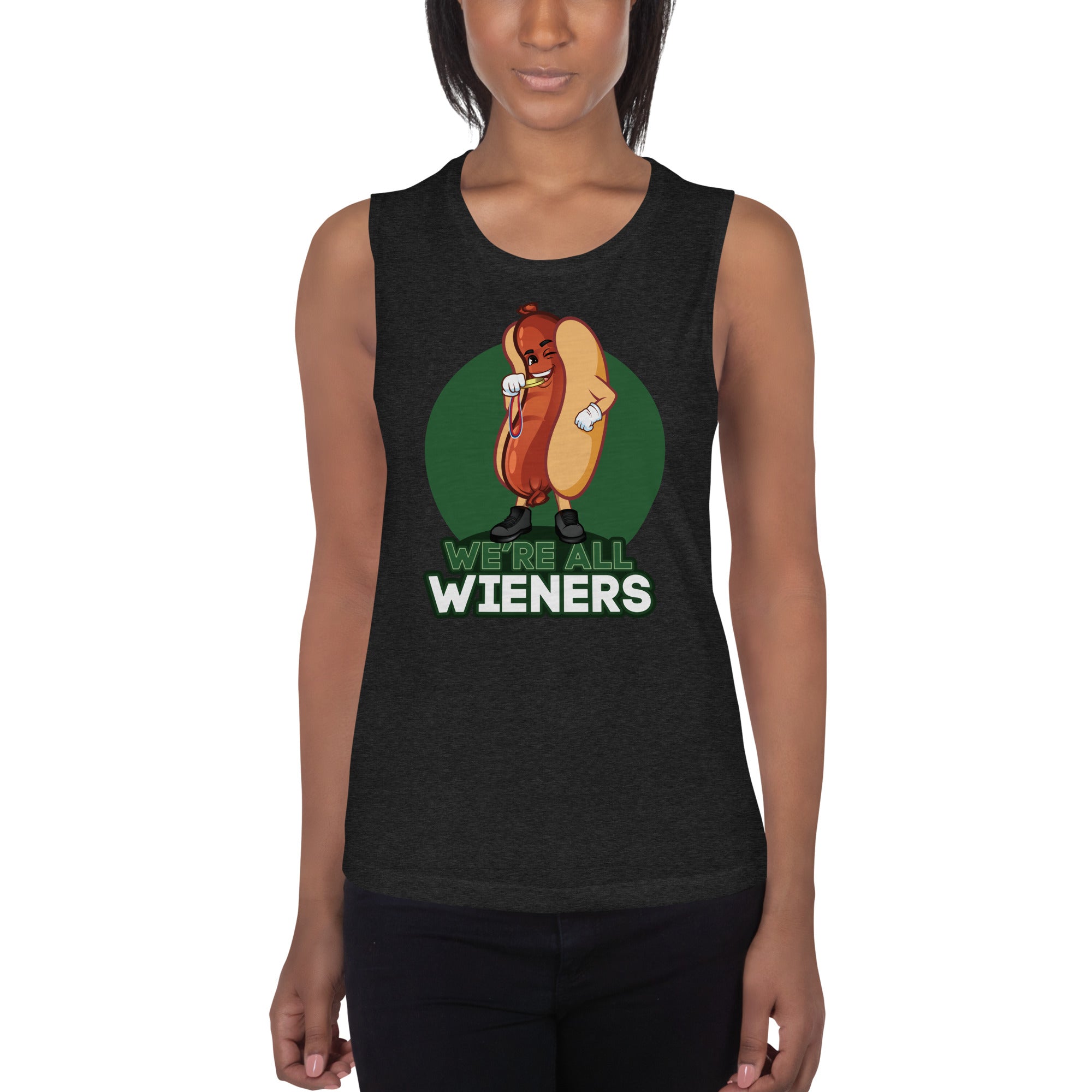 We're All Wieners Women's Muscle Tank - Green