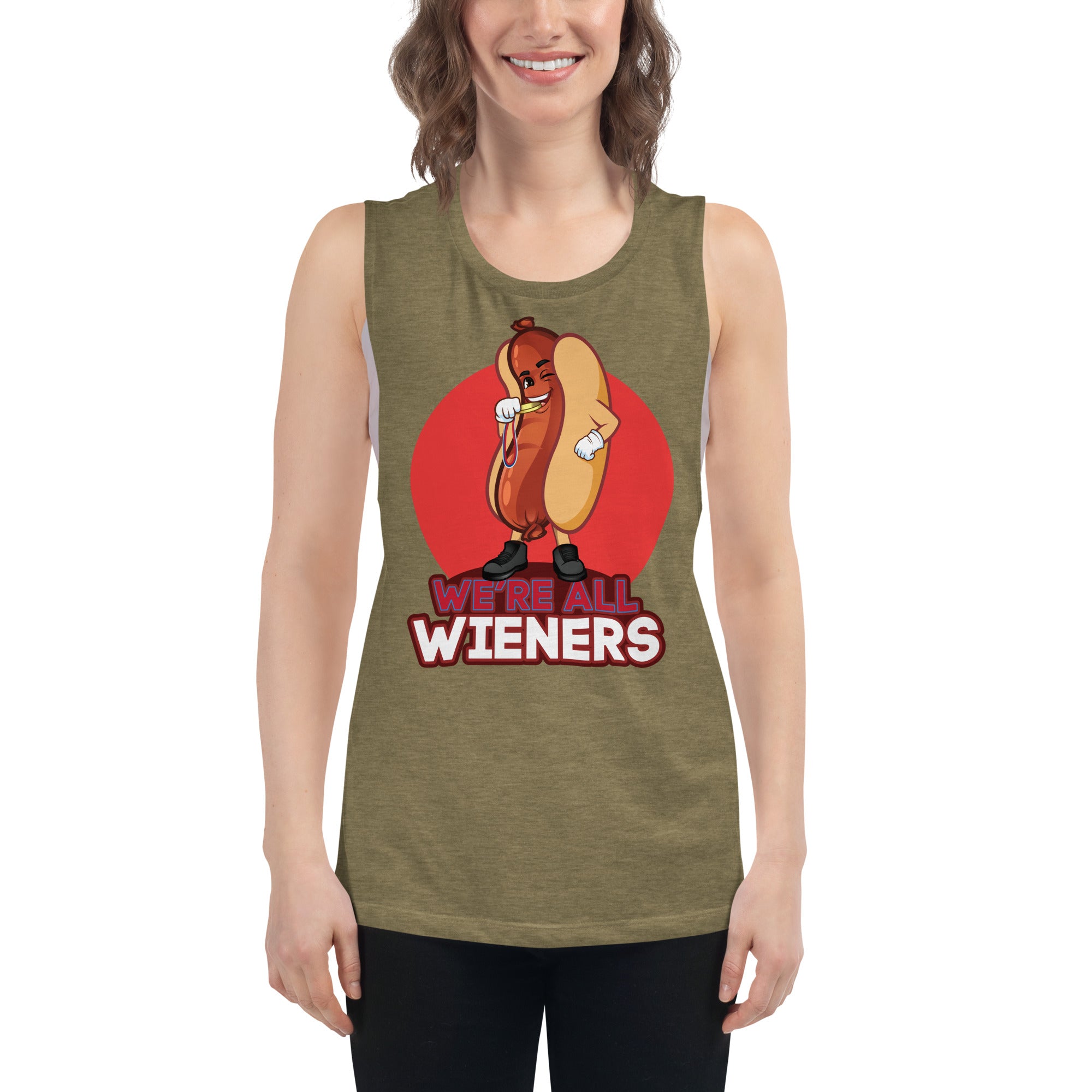 We're All Wieners Women's Muscle Tank - Red