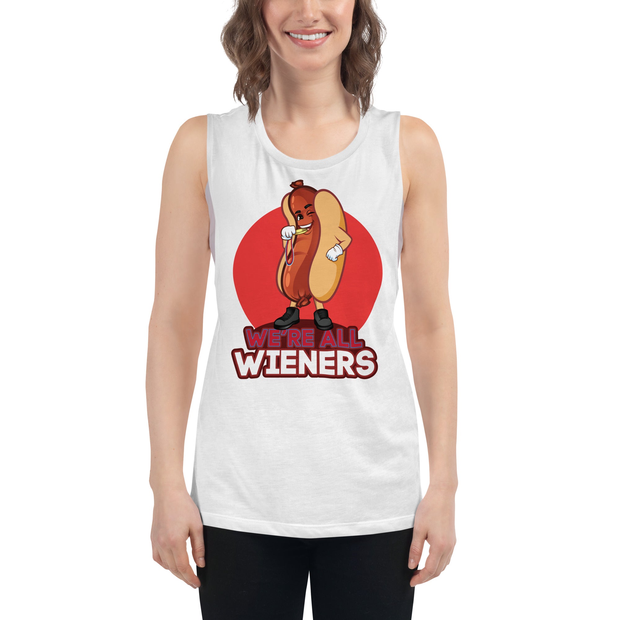 We're All Wieners Women's Muscle Tank - Red