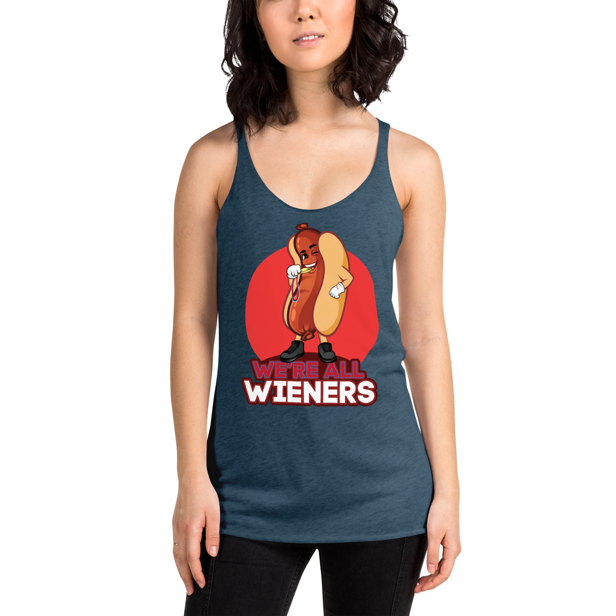 We're All Wieners Women's Racerback Tank - Red