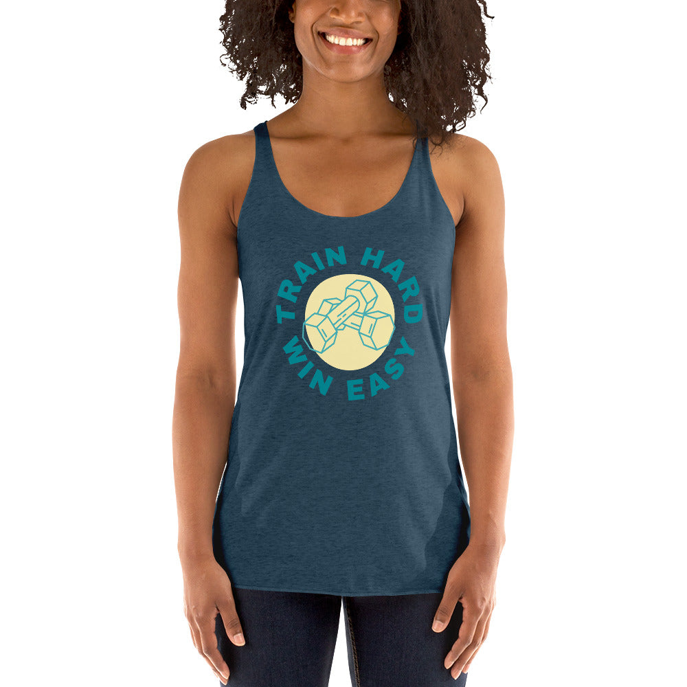 Train Hard Win Easy Women's Racerback Tank