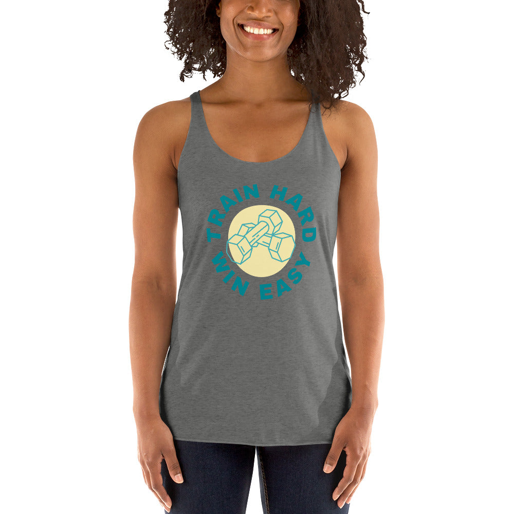 Train Hard Win Easy Women's Racerback Tank