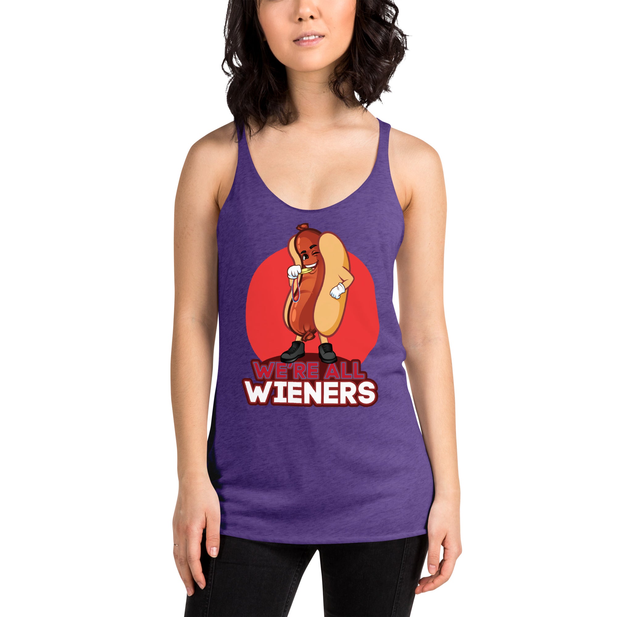 We're All Wieners Women's Racerback Tank - Red