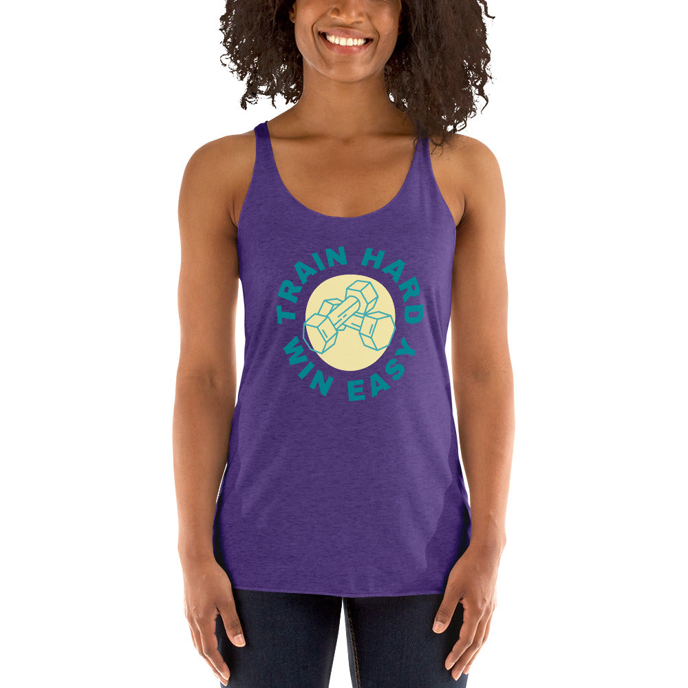 Train Hard Win Easy Women's Racerback Tank