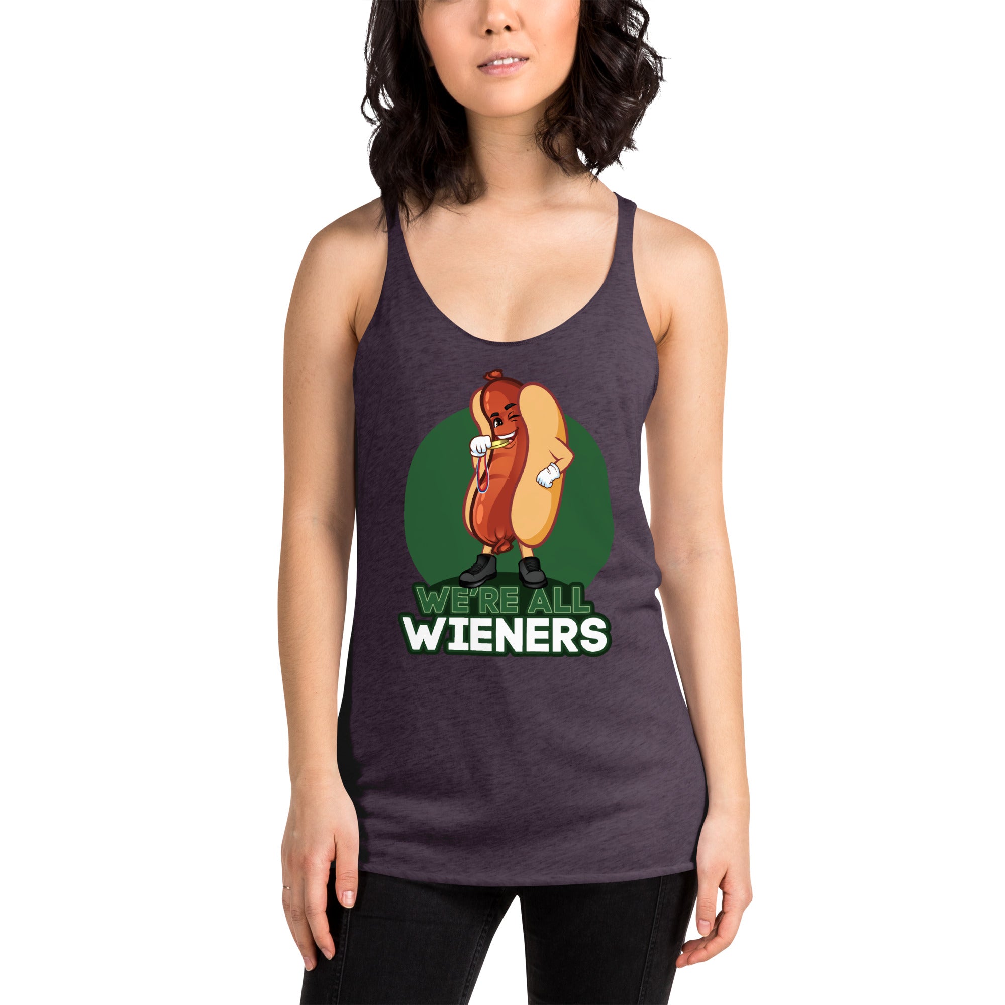We're All Wieners Women's Racerback Tank - Green