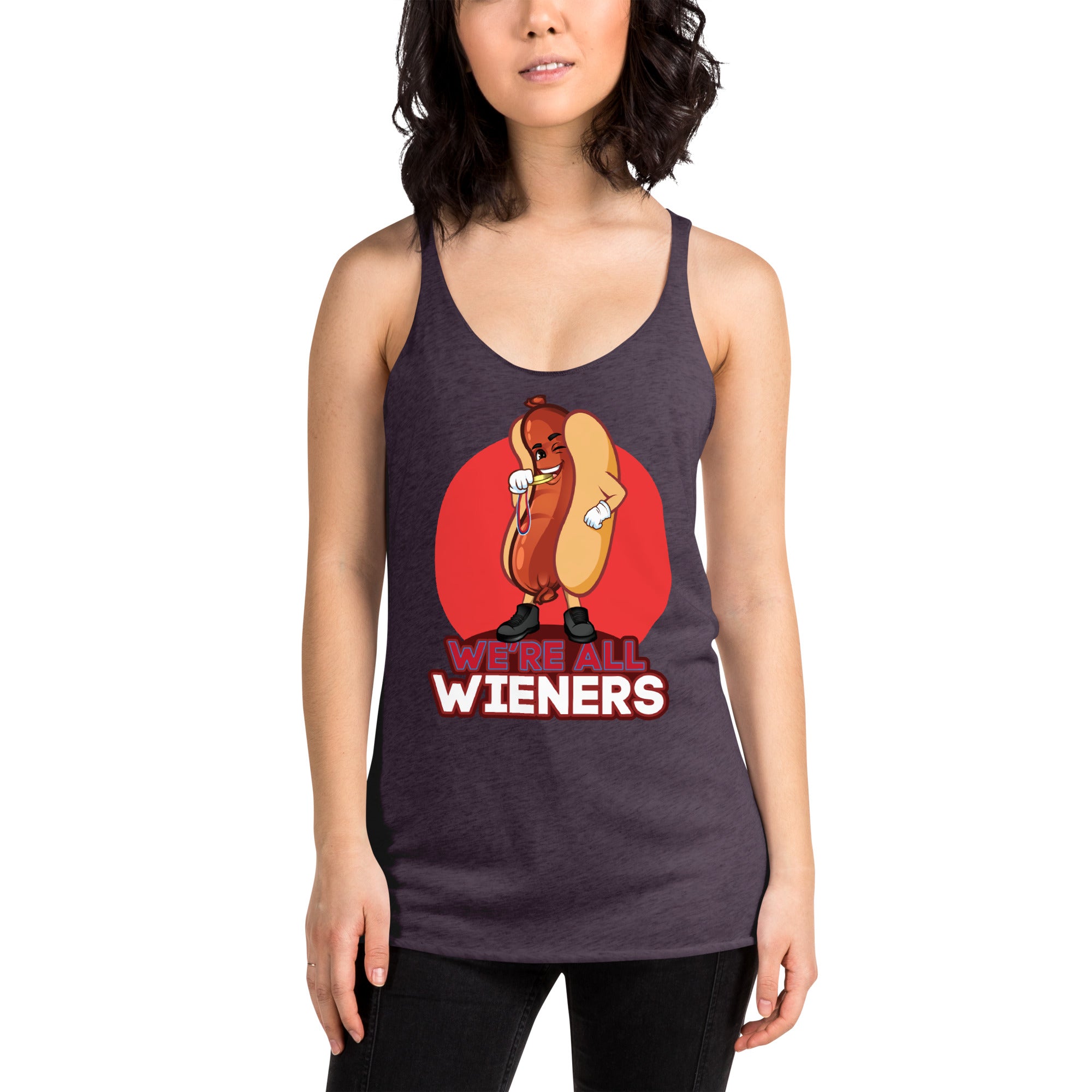 We're All Wieners Women's Racerback Tank - Red