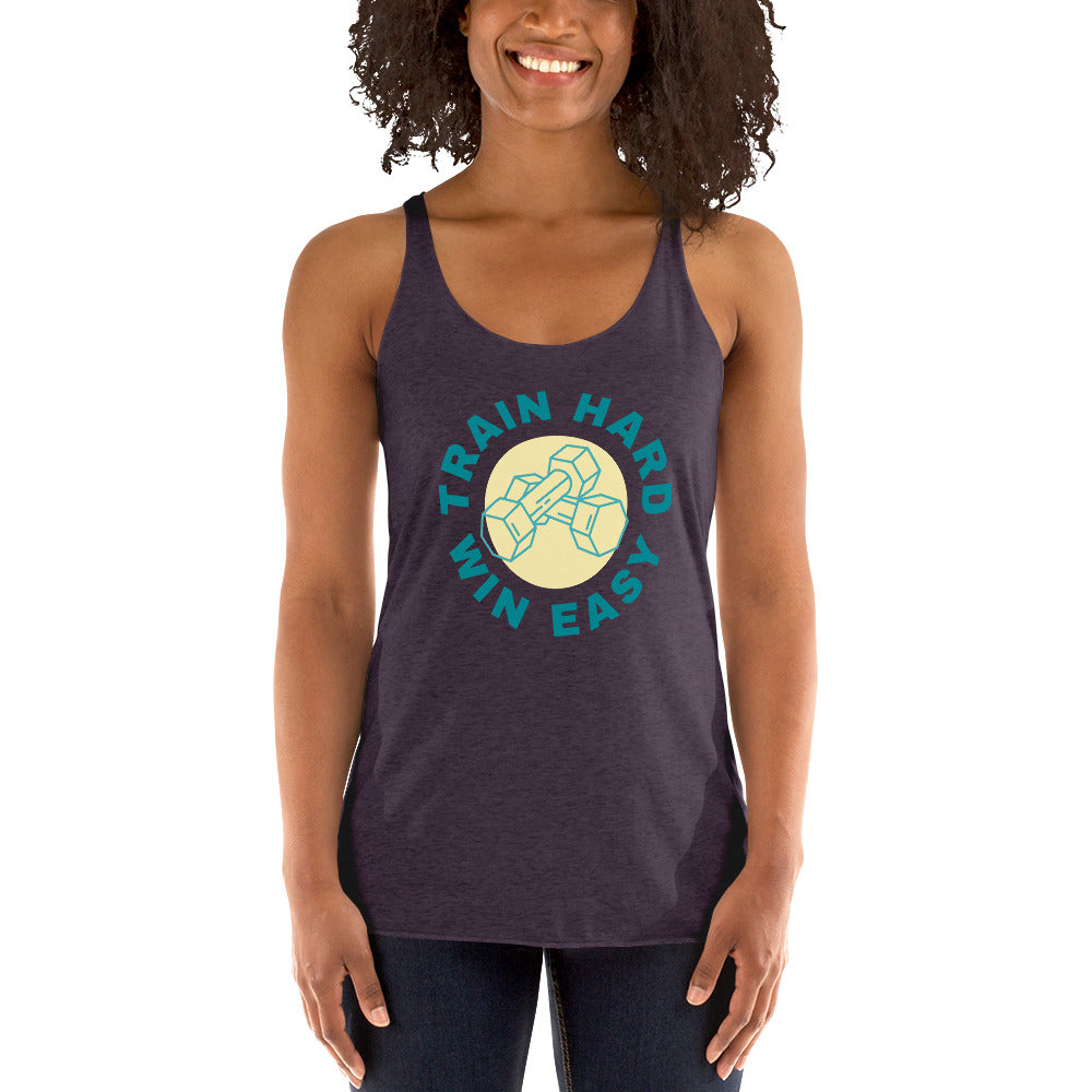 Train Hard Win Easy Women's Racerback Tank
