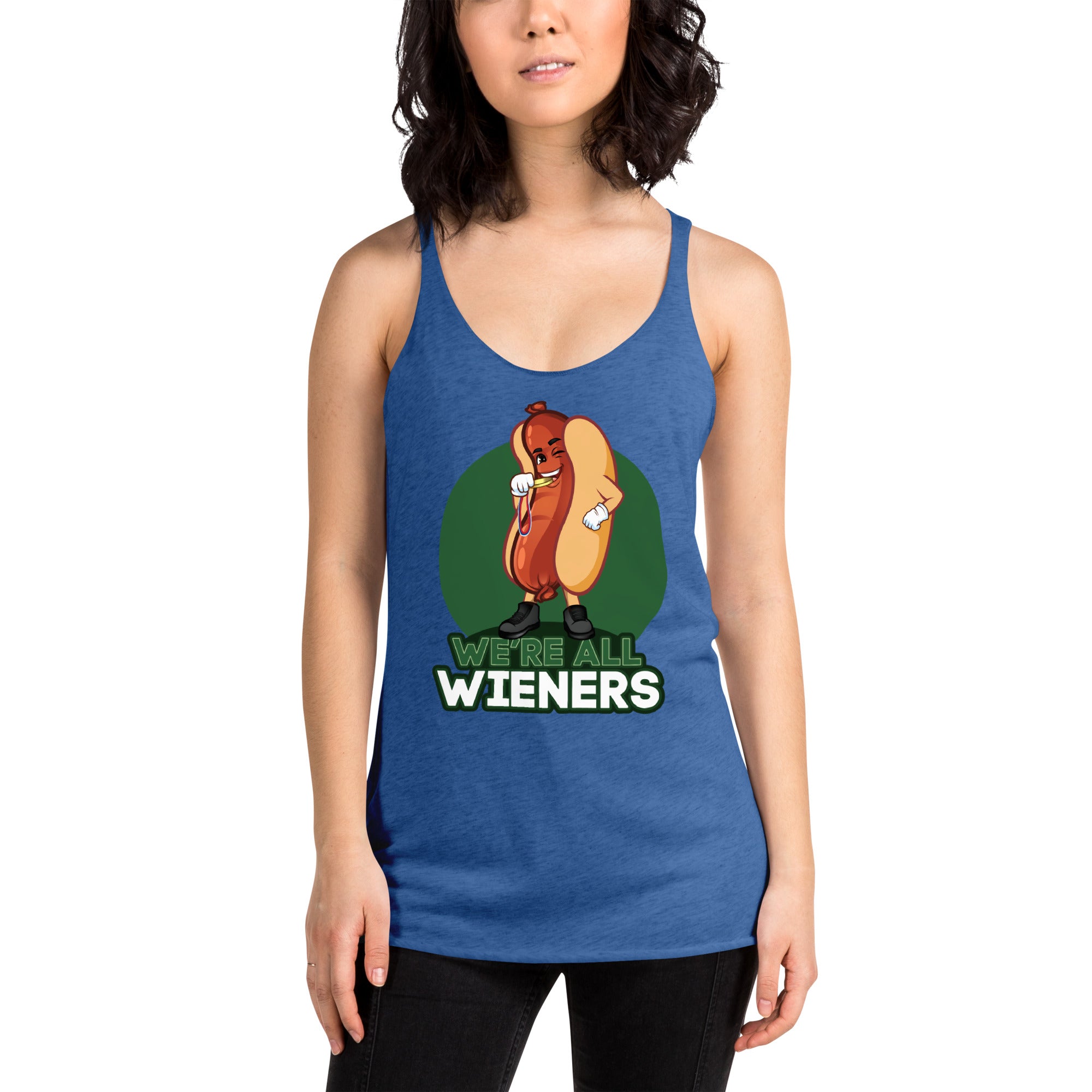 We're All Wieners Women's Racerback Tank - Green