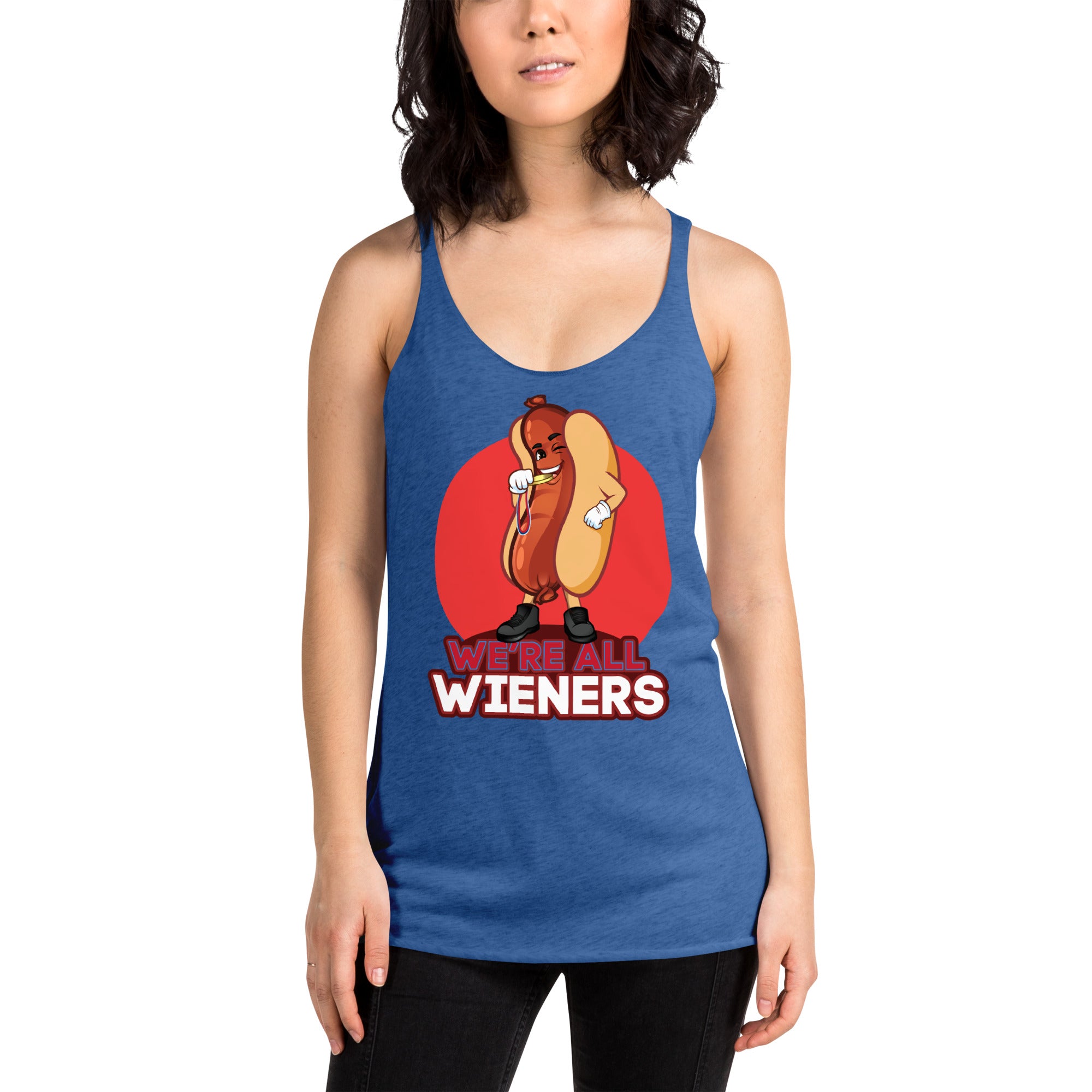 We're All Wieners Women's Racerback Tank - Red