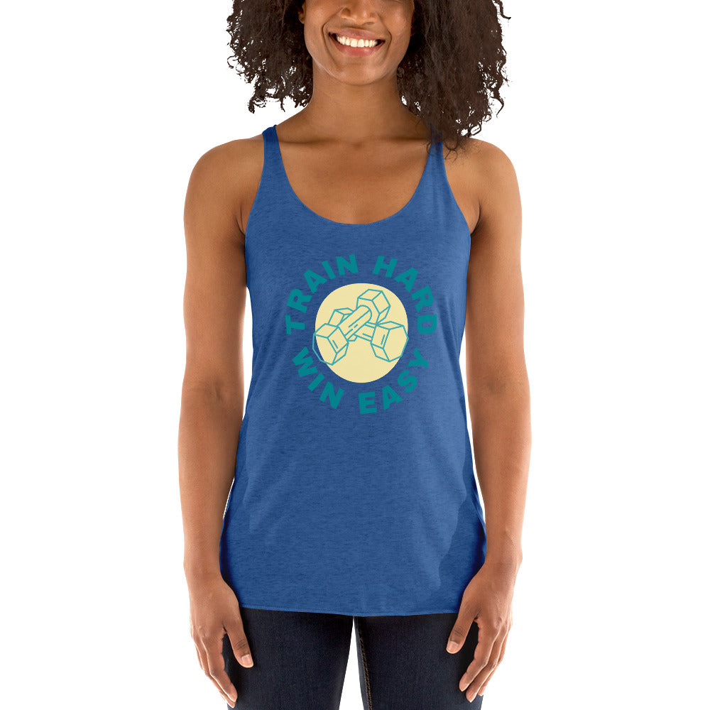 Train Hard Win Easy Women's Racerback Tank
