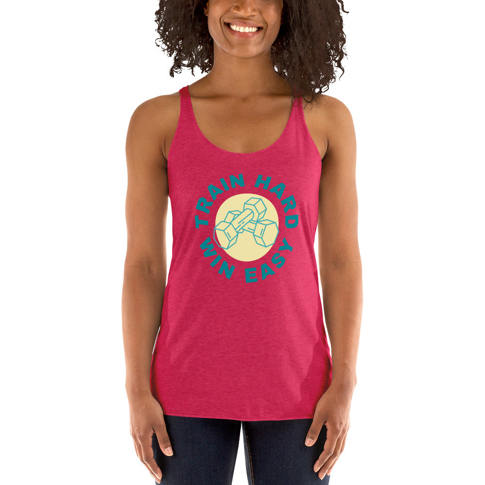 Train Hard Win Easy Women's Racerback Tank