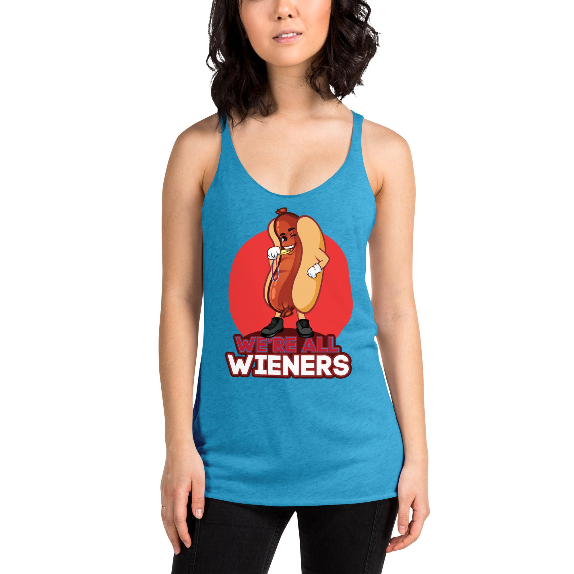 We're All Wieners Women's Racerback Tank - Red
