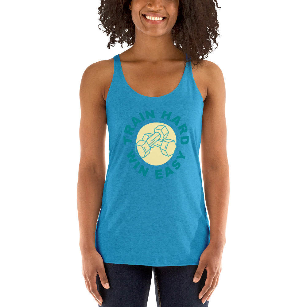 Train Hard Win Easy Women's Racerback Tank