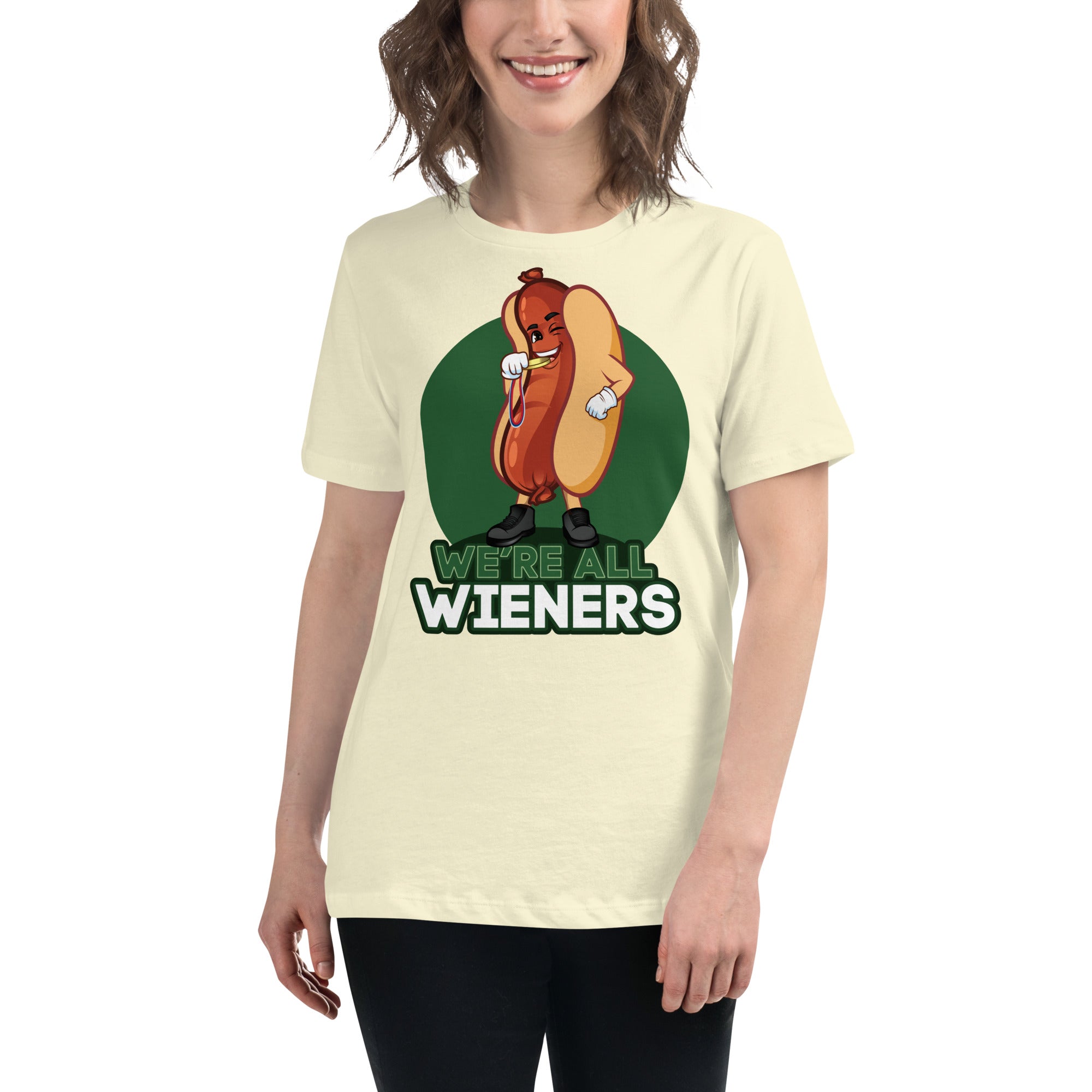 We're All Wieners Women's Premium Fit T-Shirt - Green