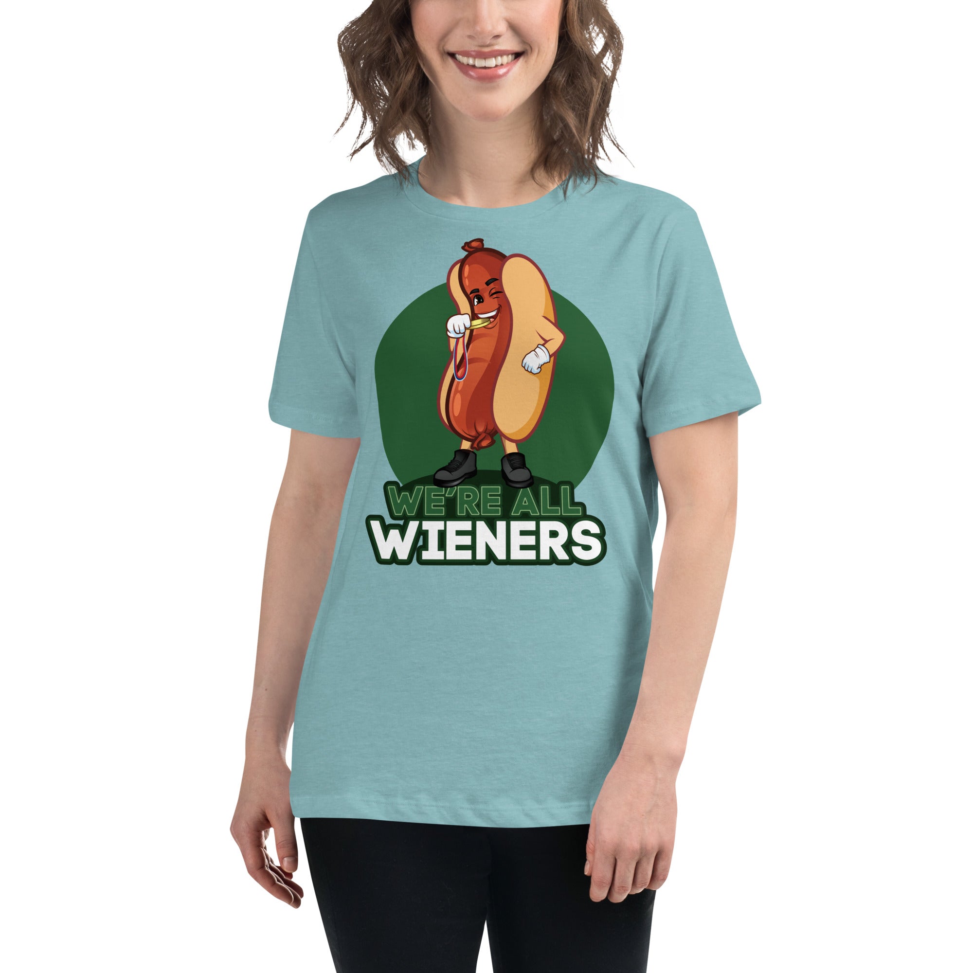 We're All Wieners Women's Premium Fit T-Shirt - Green