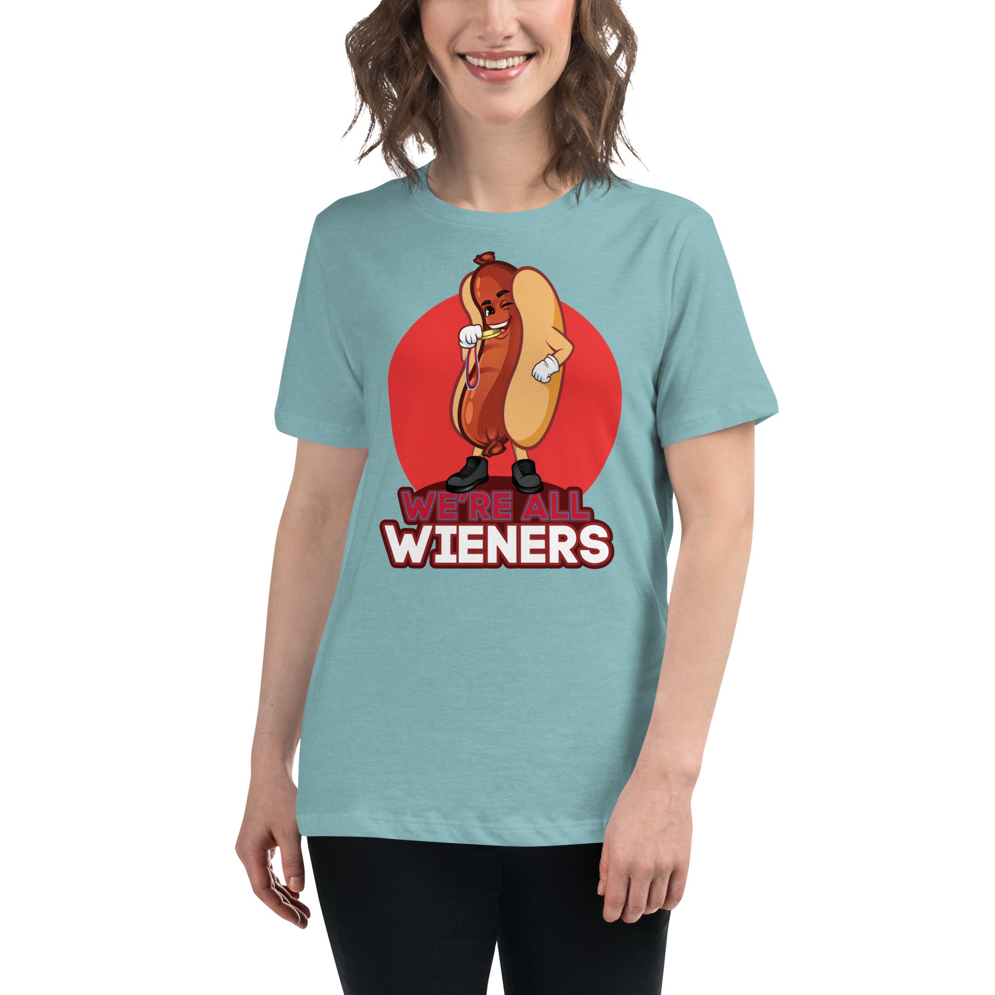 We're All Wiener's Women's Premium Fit T-Shirt - Red
