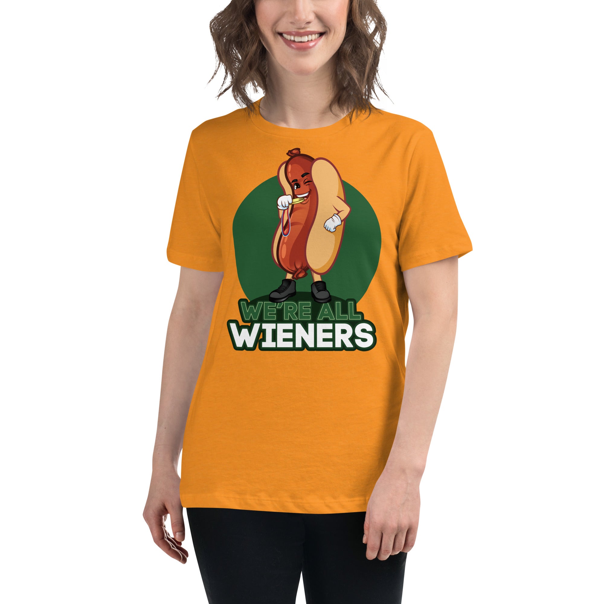 We're All Wieners Women's Premium Fit T-Shirt - Green