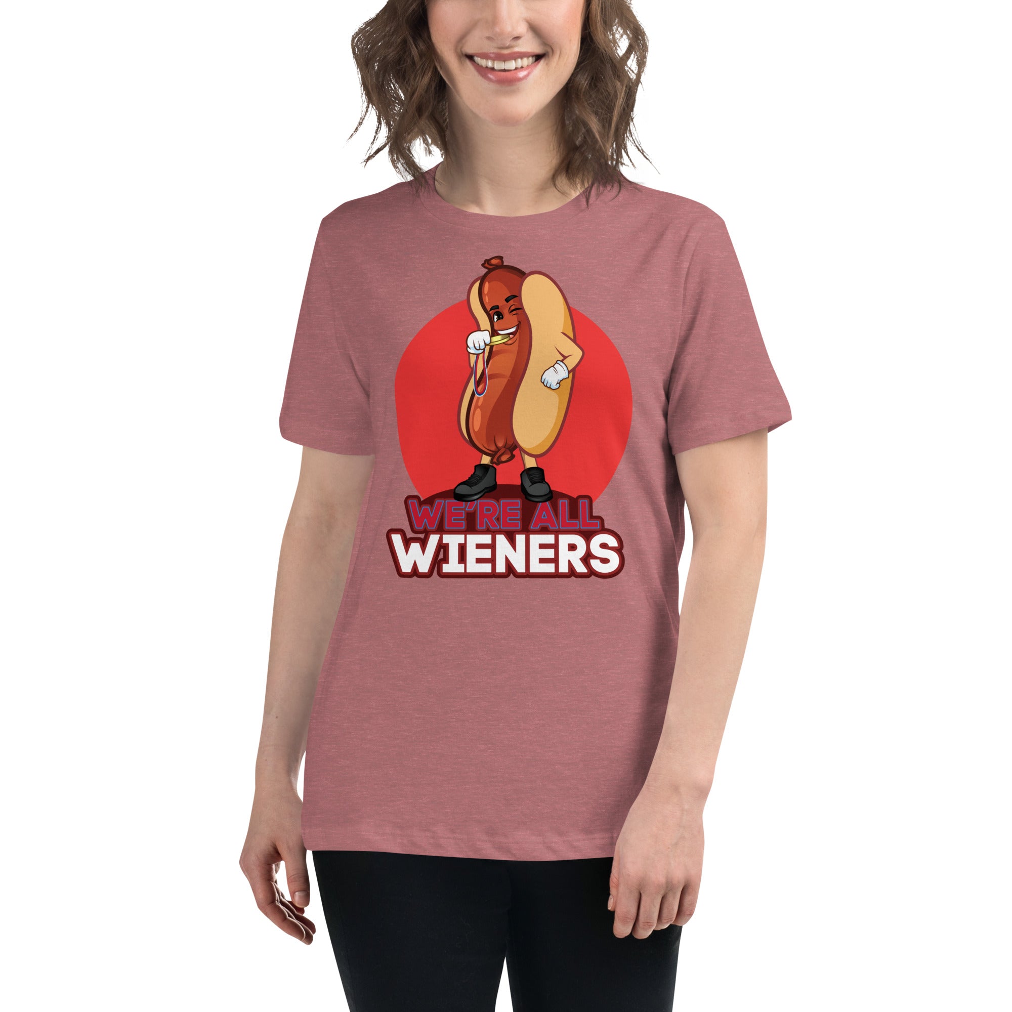 We're All Wiener's Women's Premium Fit T-Shirt - Red