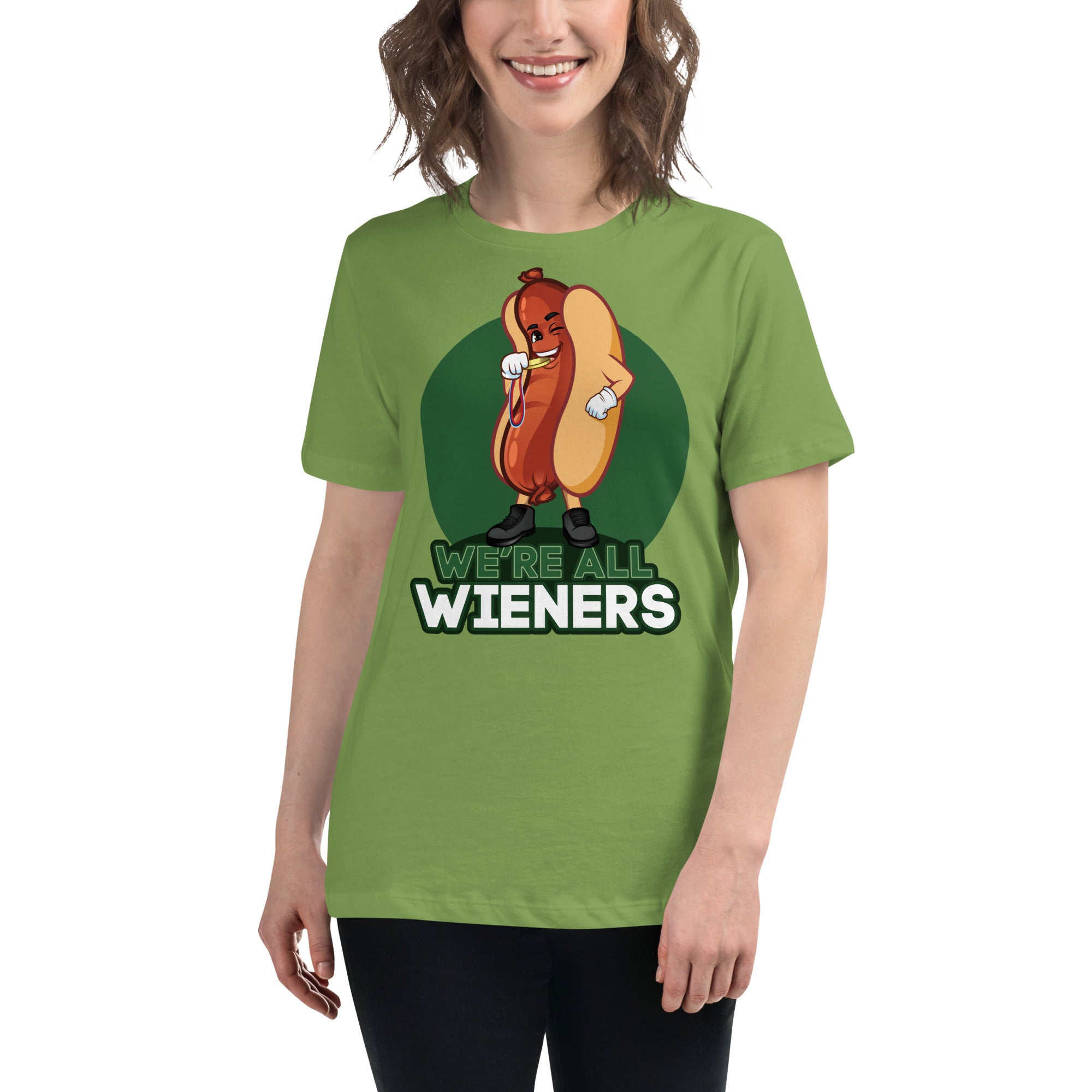 We're All Wieners Women's Premium Fit T-Shirt - Green
