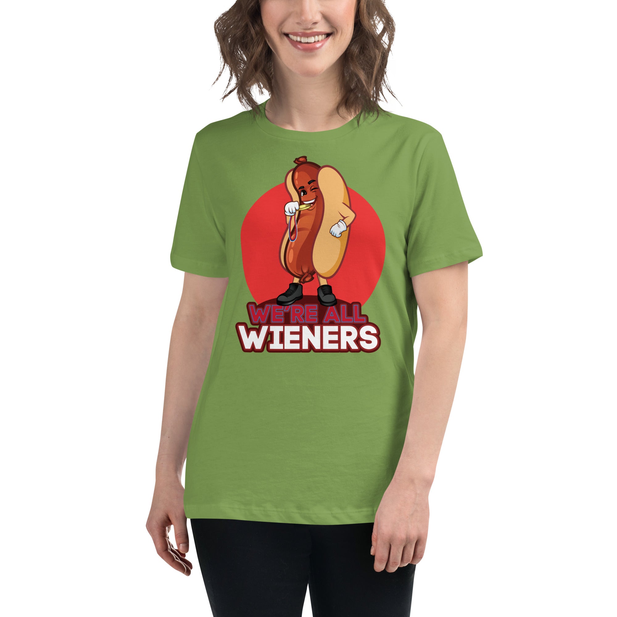 We're All Wiener's Women's Premium Fit T-Shirt - Red