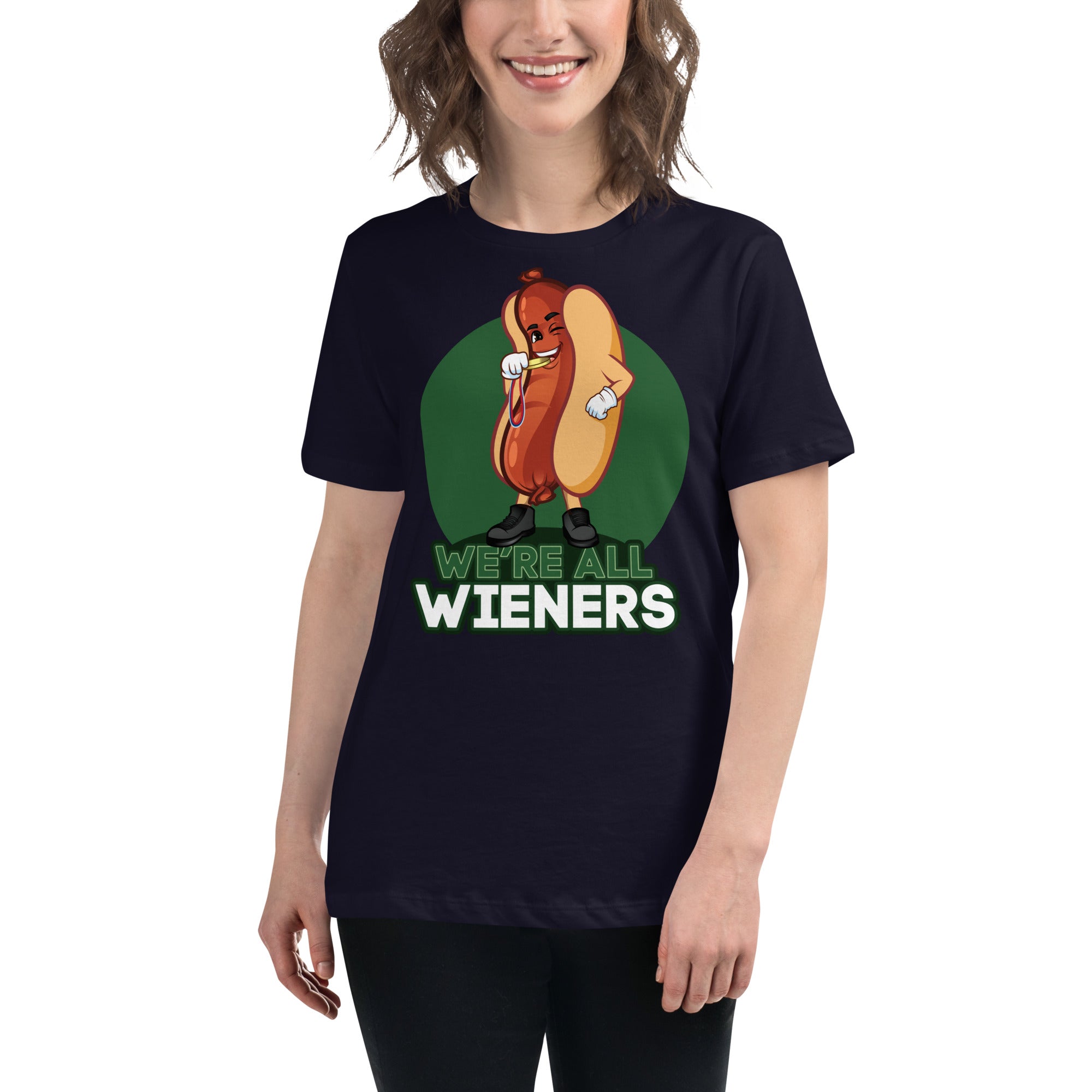 We're All Wieners Women's Premium Fit T-Shirt - Green