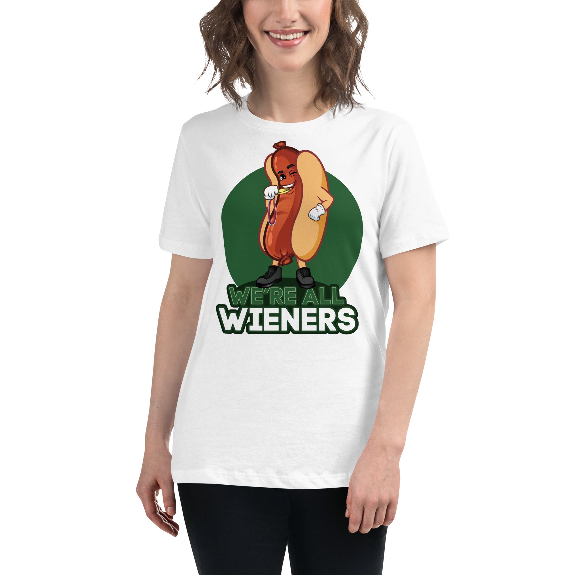 We're All Wieners Women's Premium Fit T-Shirt - Green