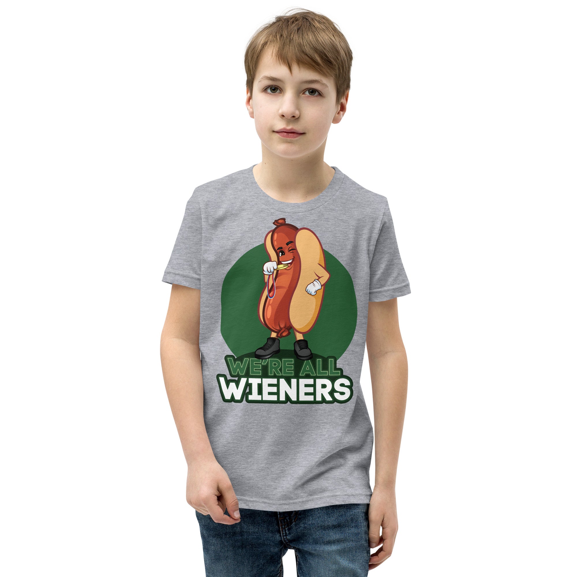 We're All Wieners - Youth Short Sleeve T-Shirt - Green