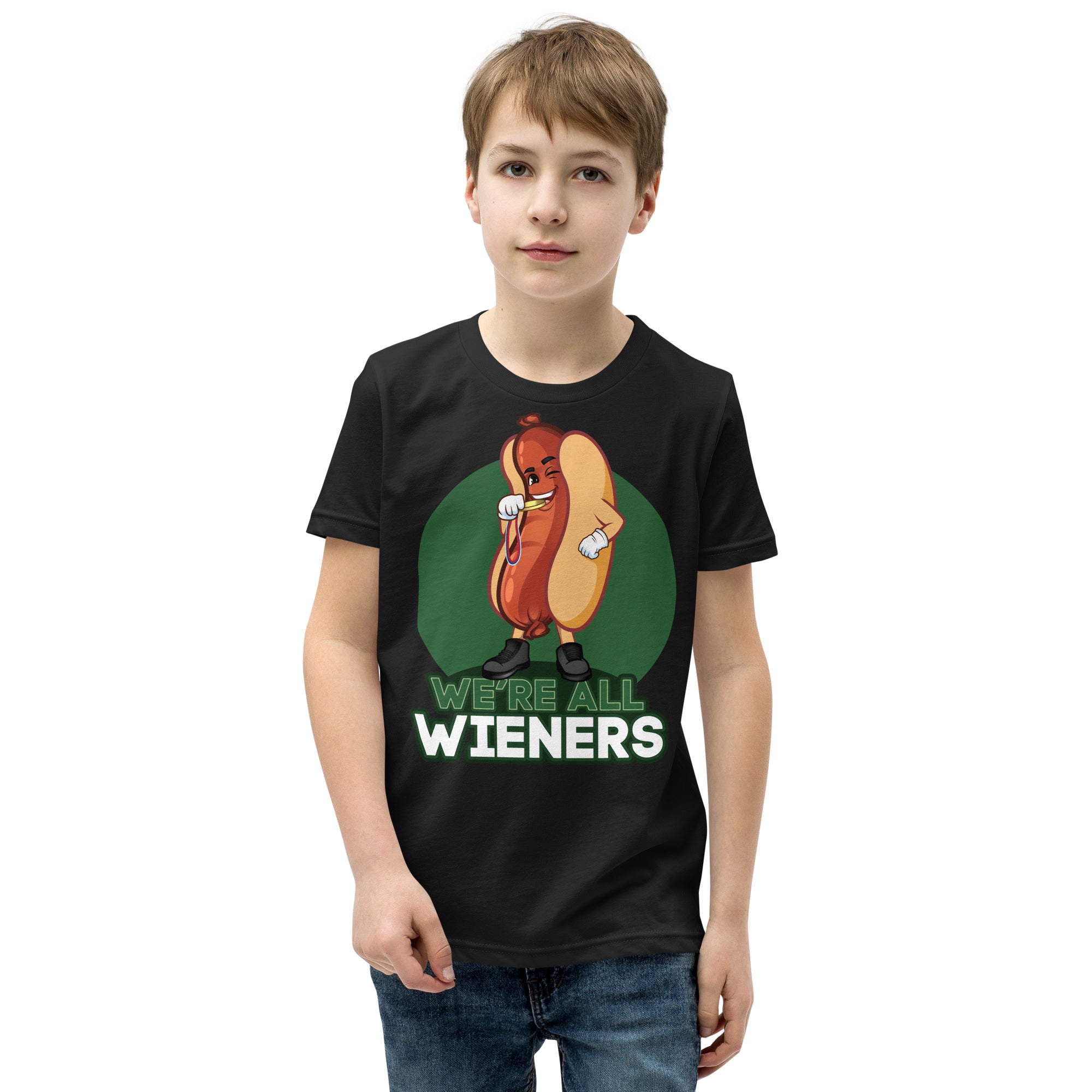 We're All Wieners - Youth Short Sleeve T-Shirt - Green