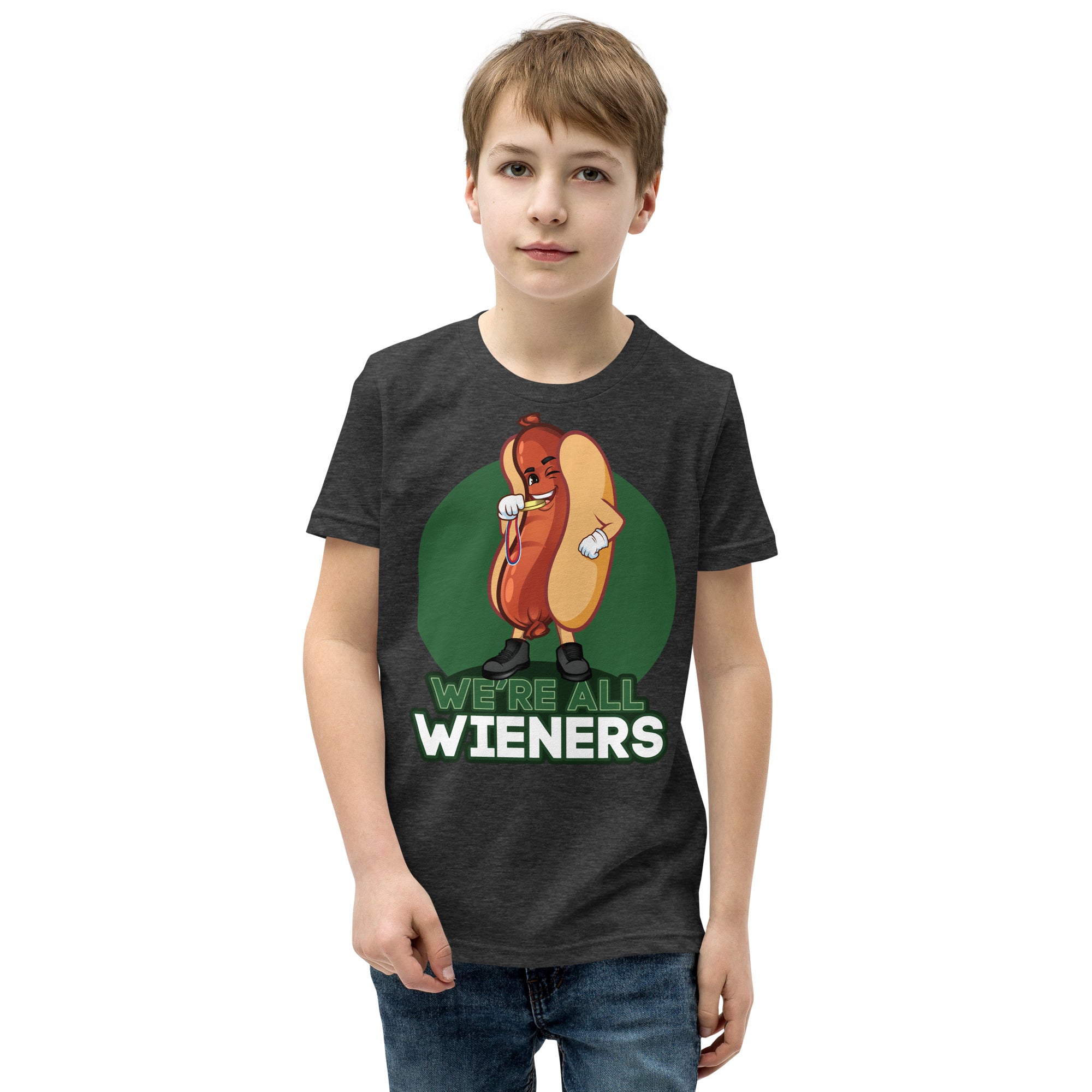 We're All Wieners - Youth Short Sleeve T-Shirt - Green