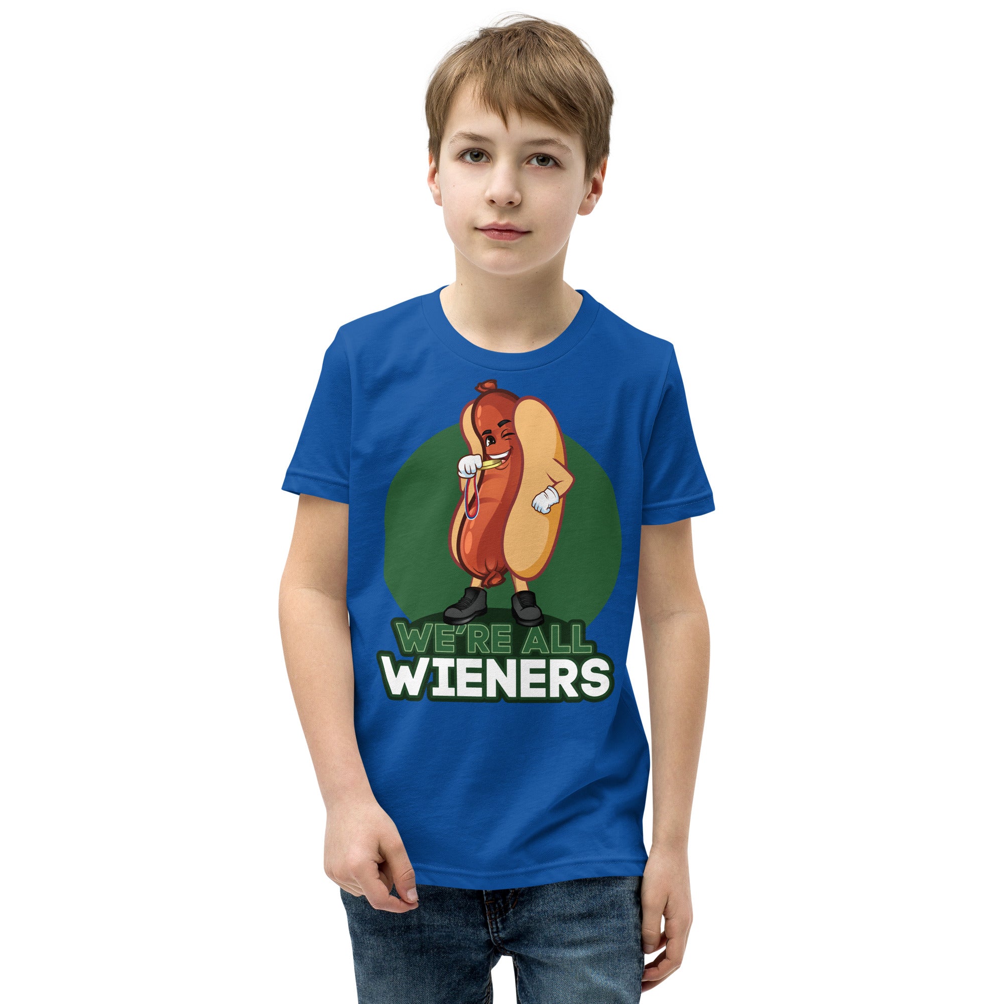 We're All Wieners - Youth Short Sleeve T-Shirt - Green