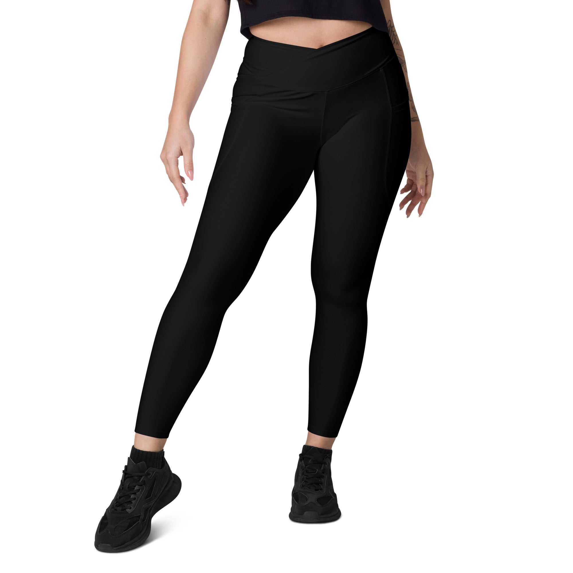 OSM - Crossover Leggings with Pockets - Black