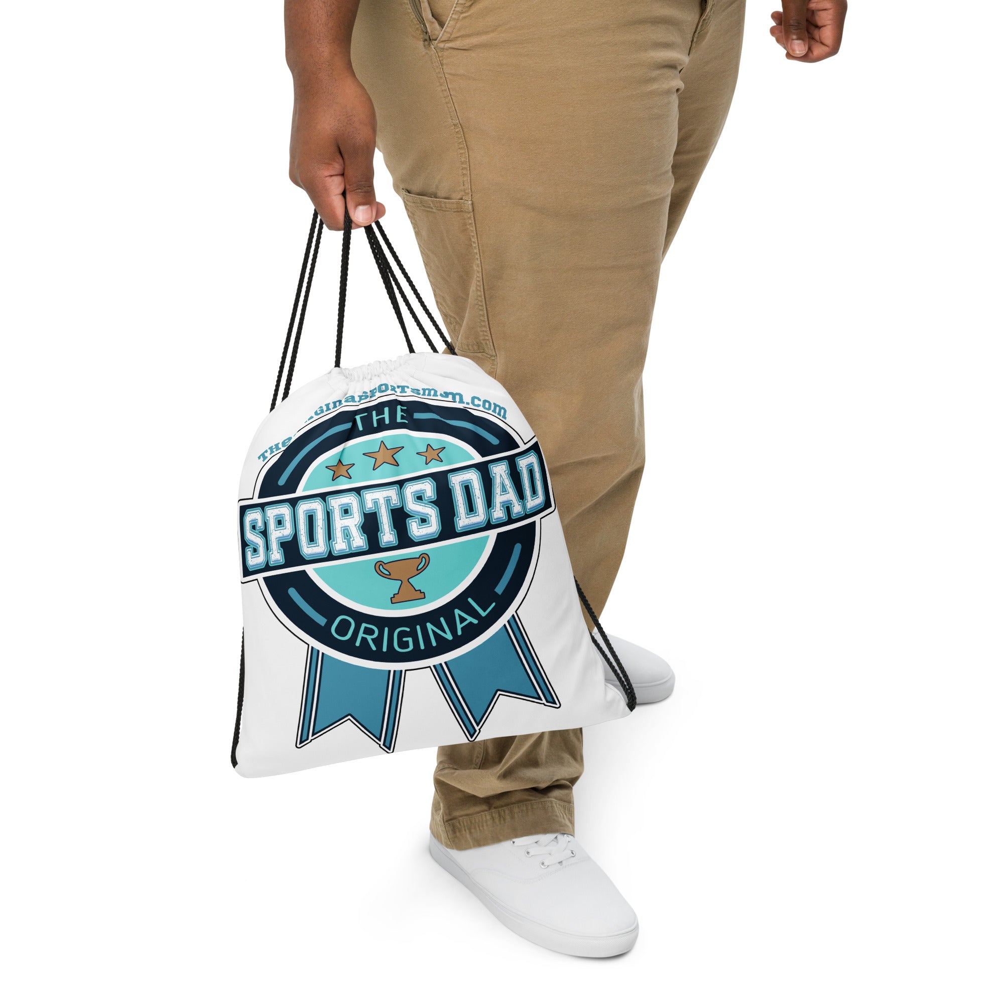 Sports Dad Drawstring Bag - White