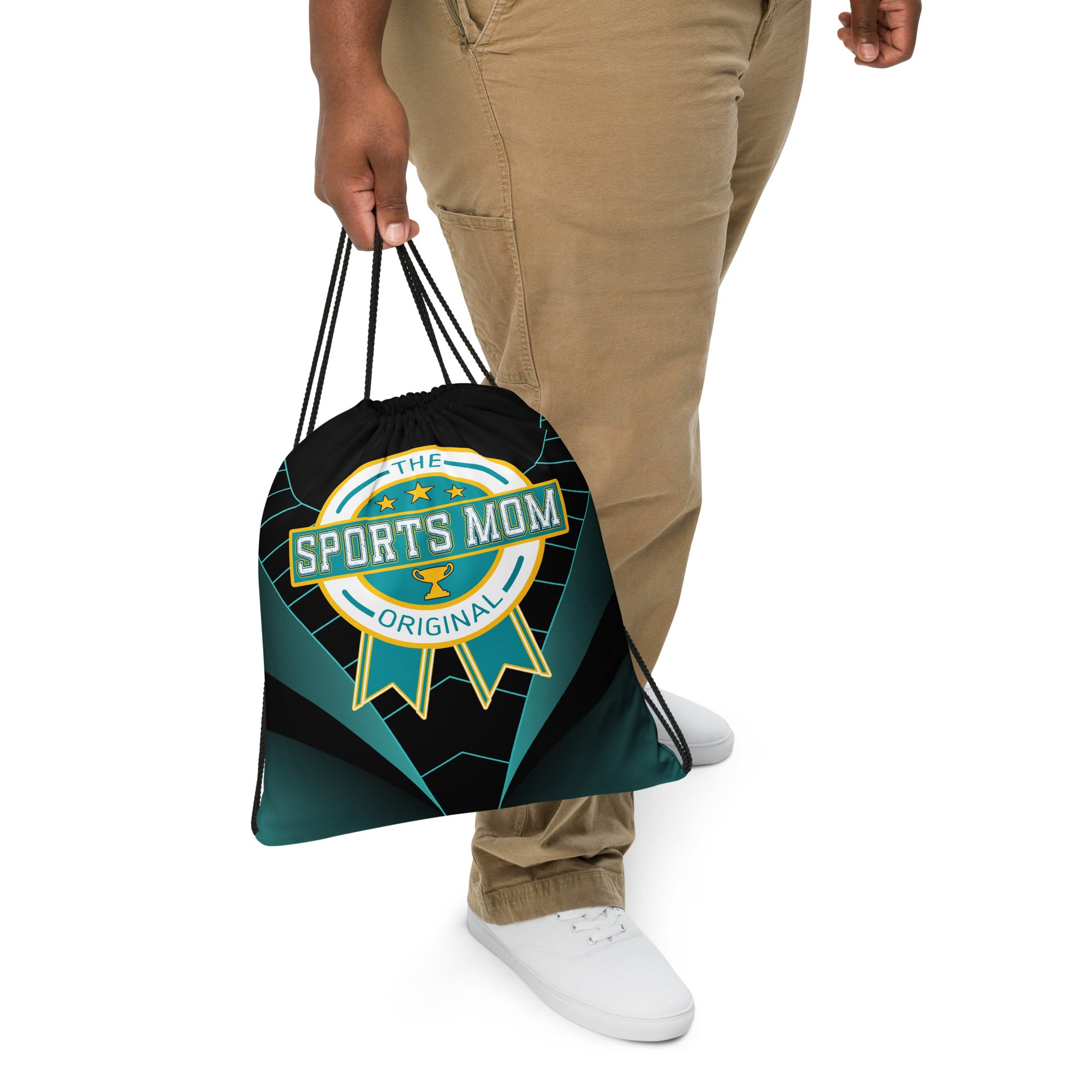 Sports Mom Drawstring - Teal Stare