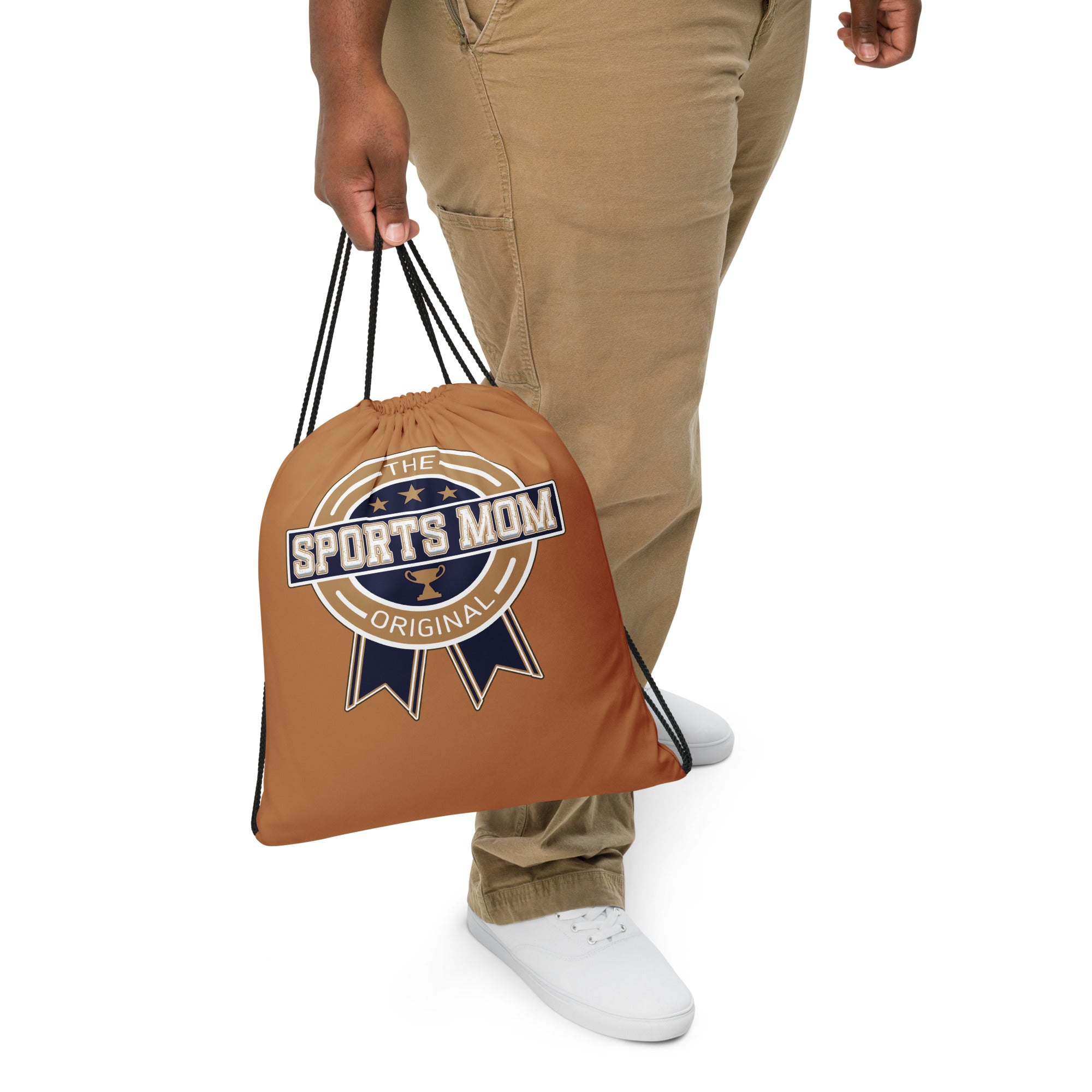 Sports Mom Drawstring Bag - Away Game - Nude