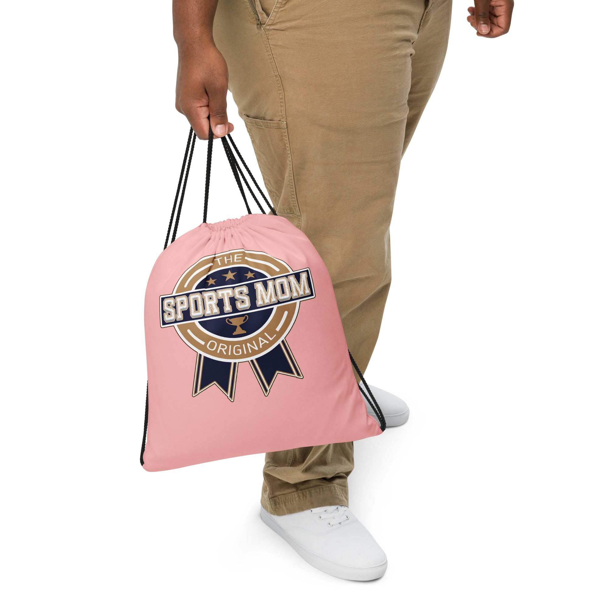 Sports Mom Drawstring Bag - Away Game - Your Pink